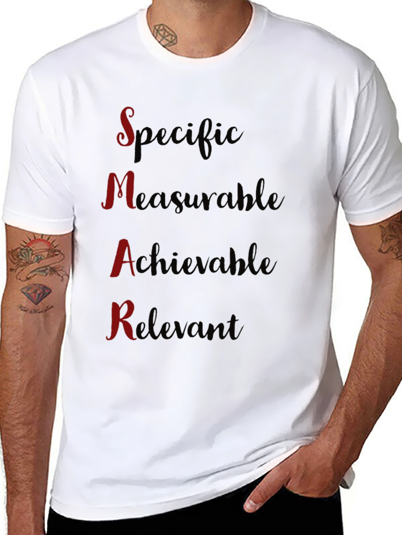 SMART Goals Black T-Shirt - Motivational Design