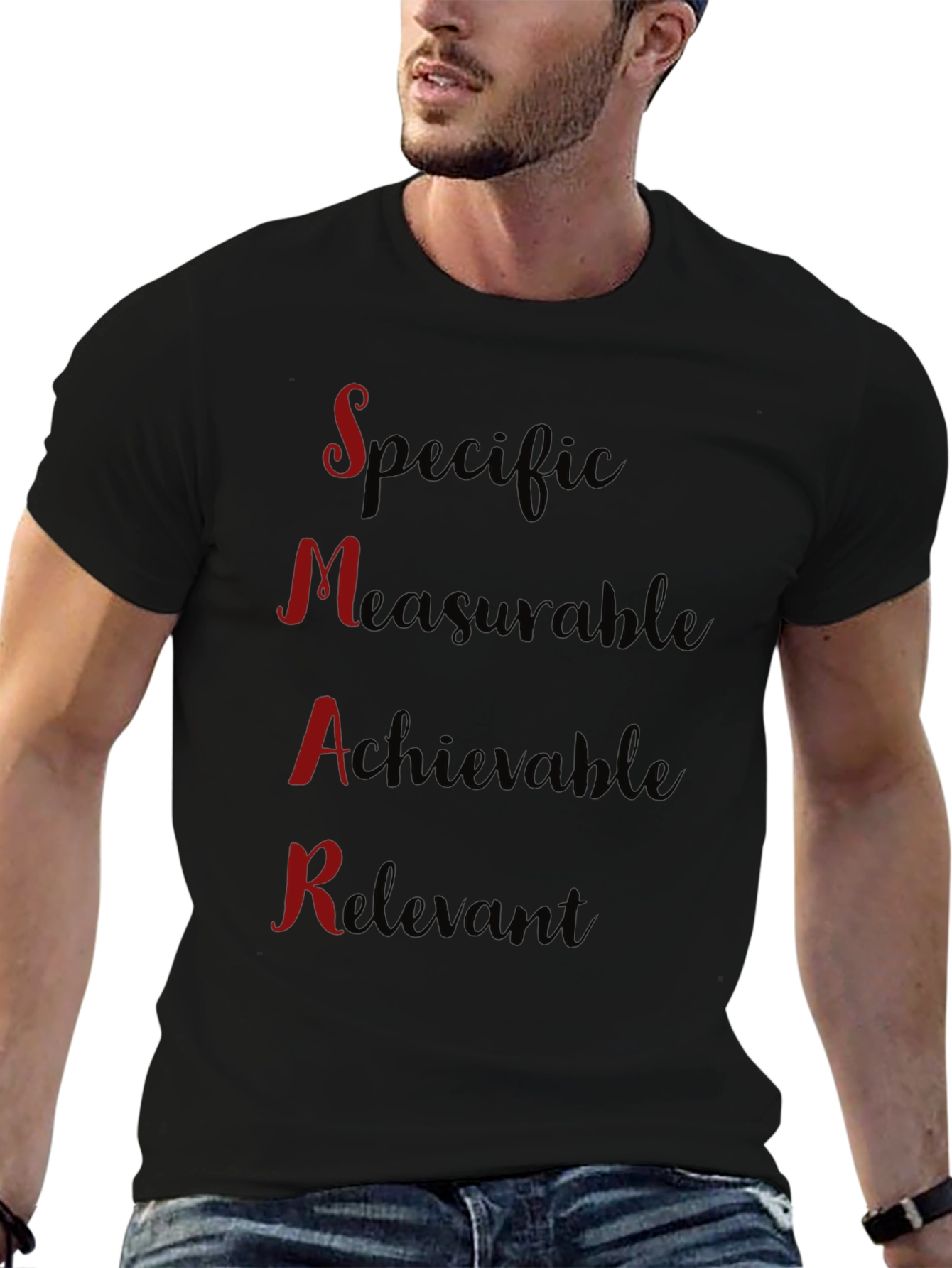 SMART Goals Black T-Shirt - Motivational Design