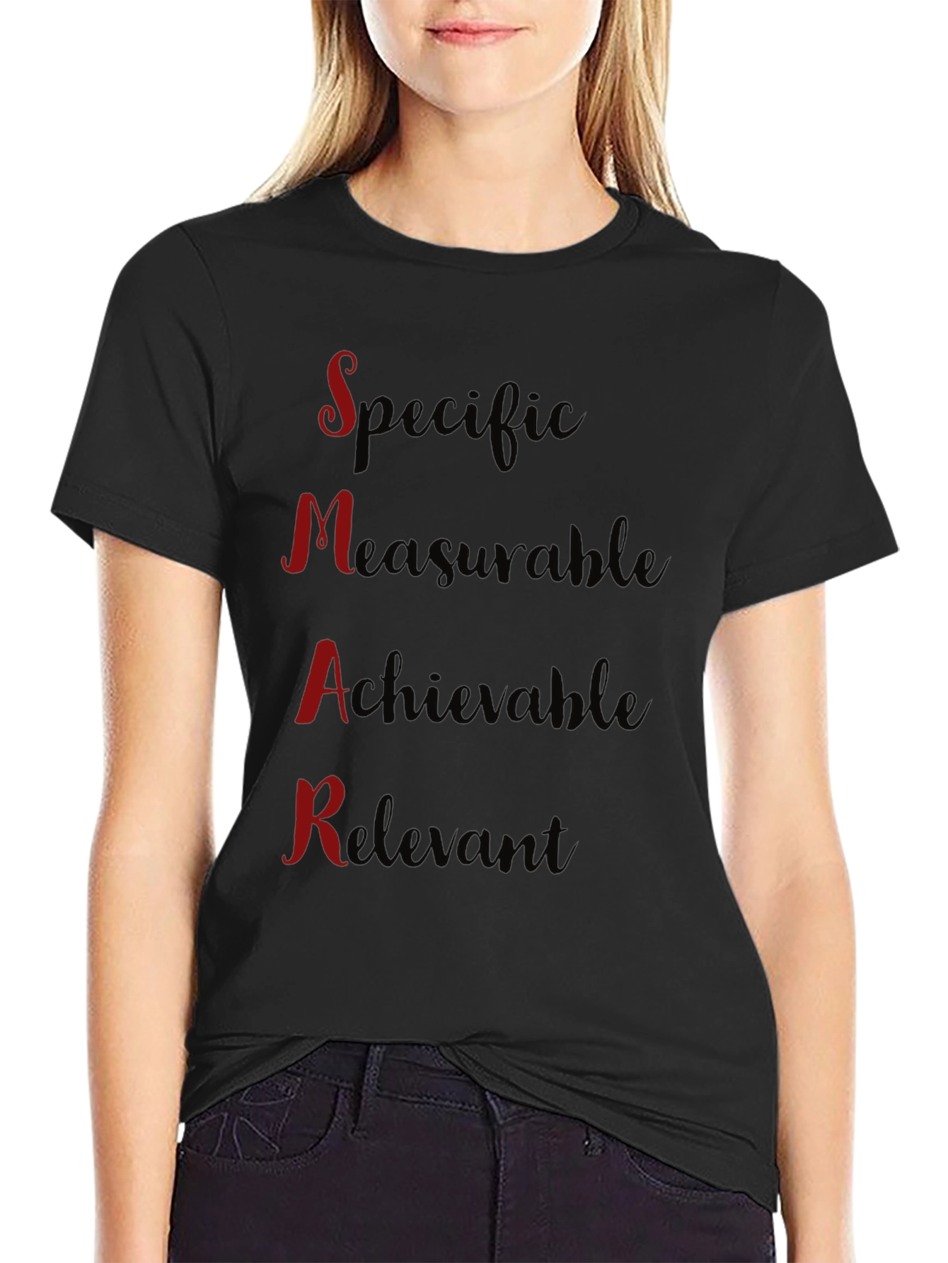 SMART Goals Black T-Shirt - Motivational Design