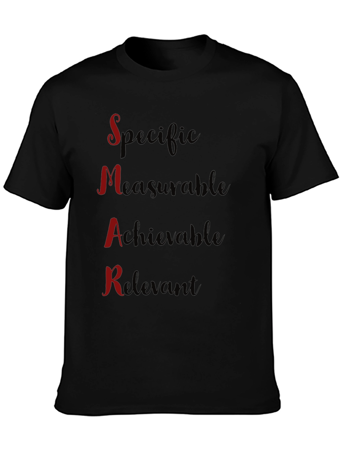 SMART Goals Black T-Shirt - Motivational Design