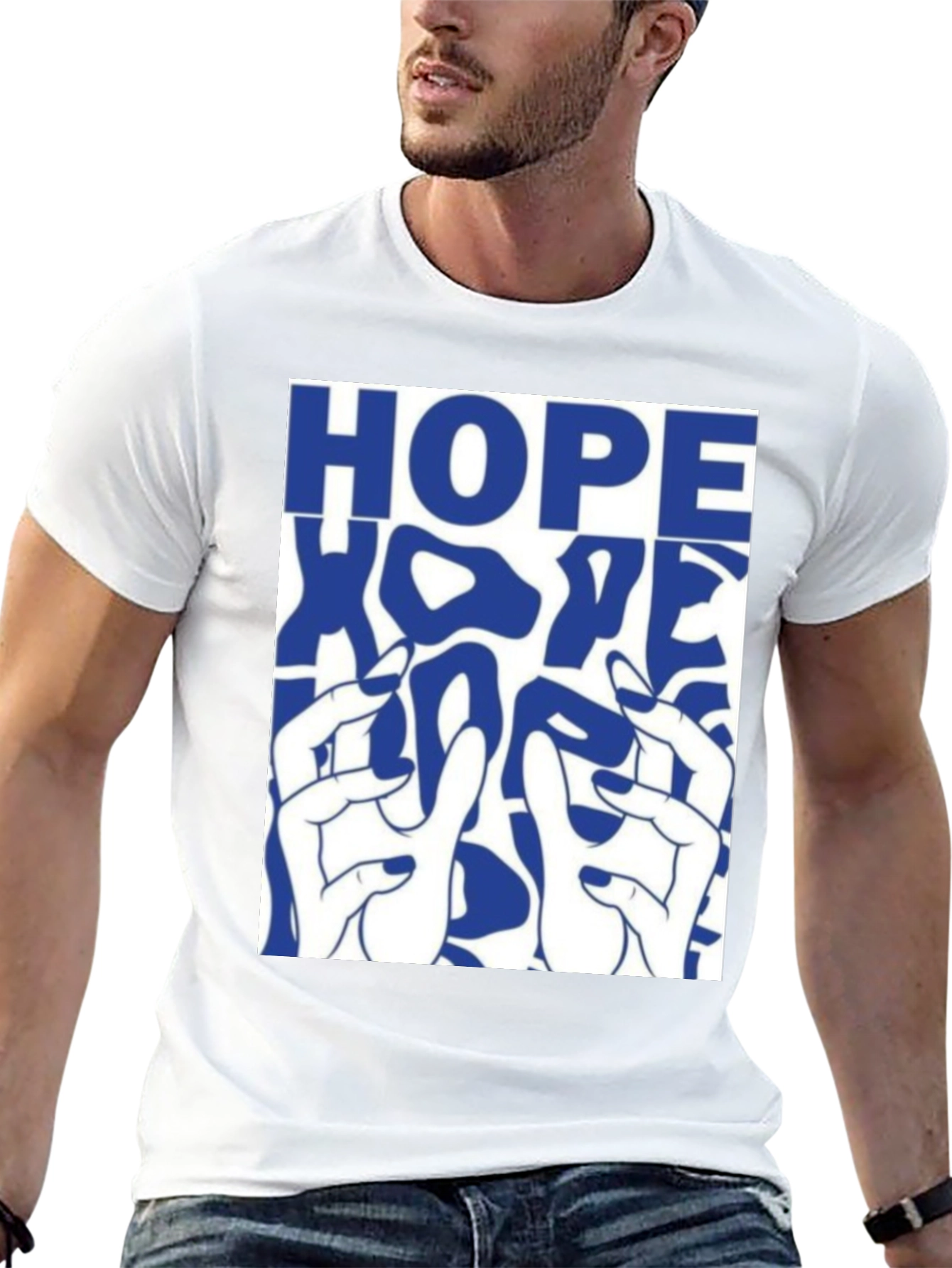 HOPE Graphic Print Black Cotton T-Shirt