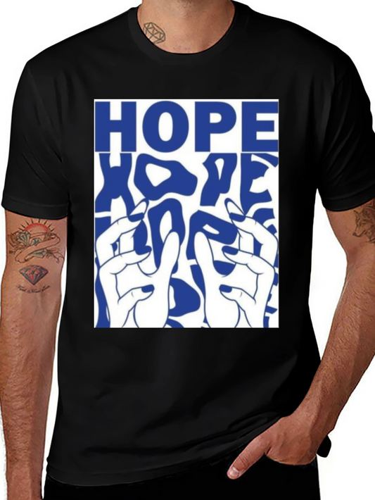 HOPE Graphic Print Black Cotton T-Shirt