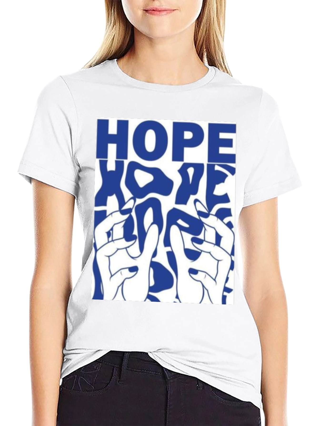 HOPE Graphic Print Black Cotton T-Shirt