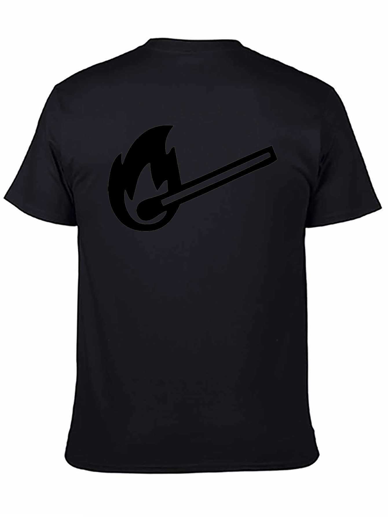 Burning Match Graphic T-Shirt - Solid Black Tee
