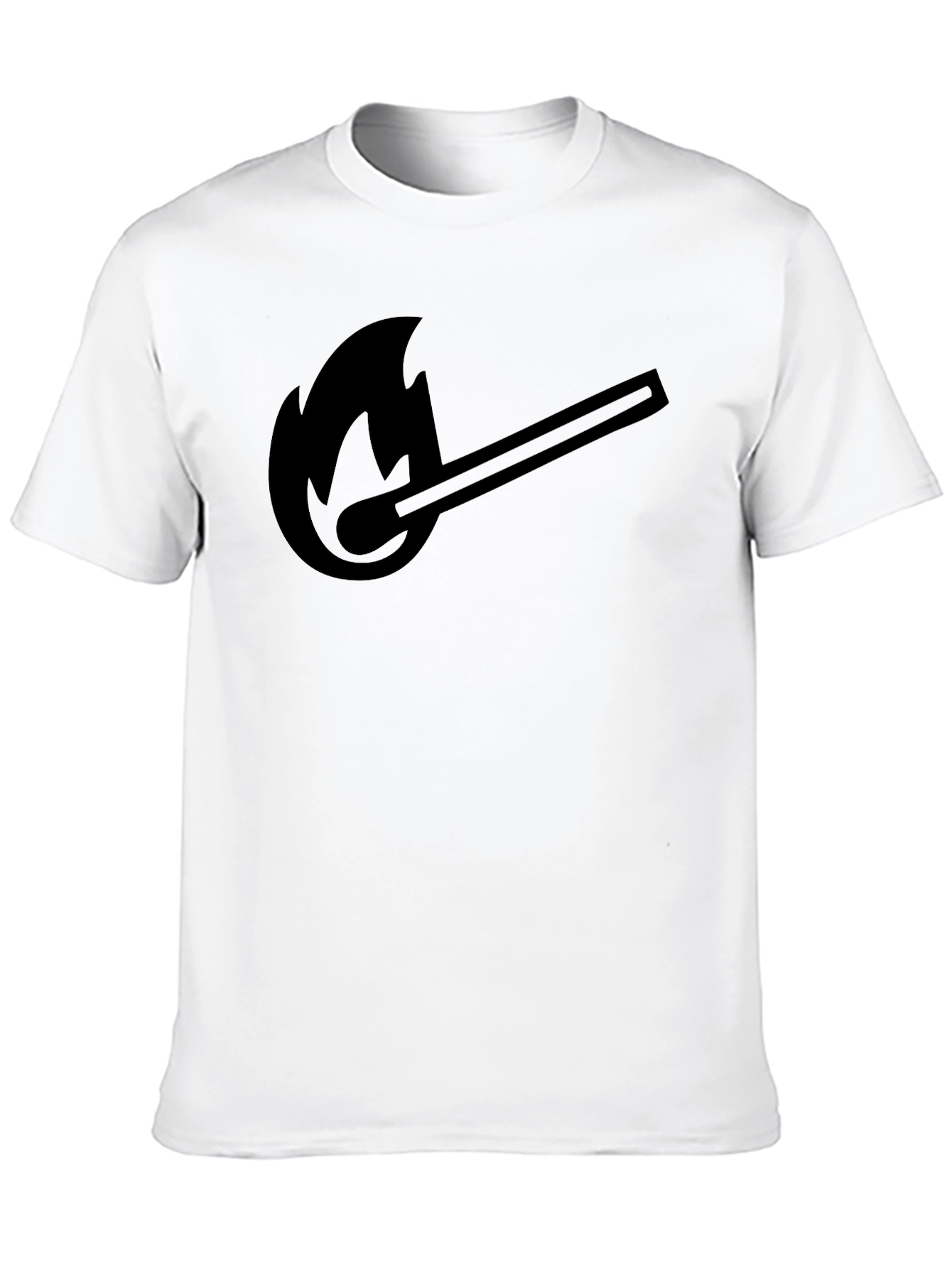 Burning Match Graphic T-Shirt - Solid Black Tee