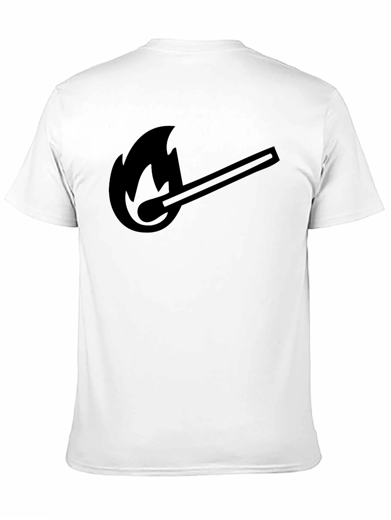 Burning Match Graphic T-Shirt - Solid Black Tee