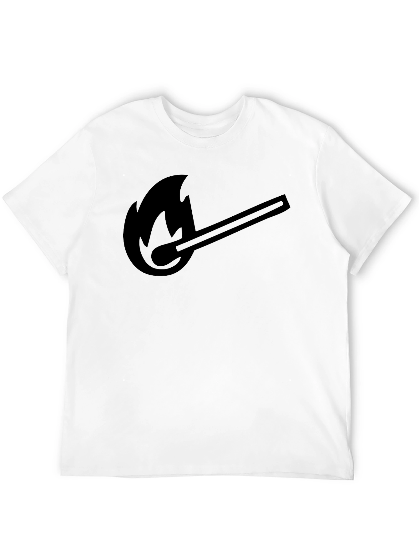 Burning Match Graphic T-Shirt - Solid Black Tee