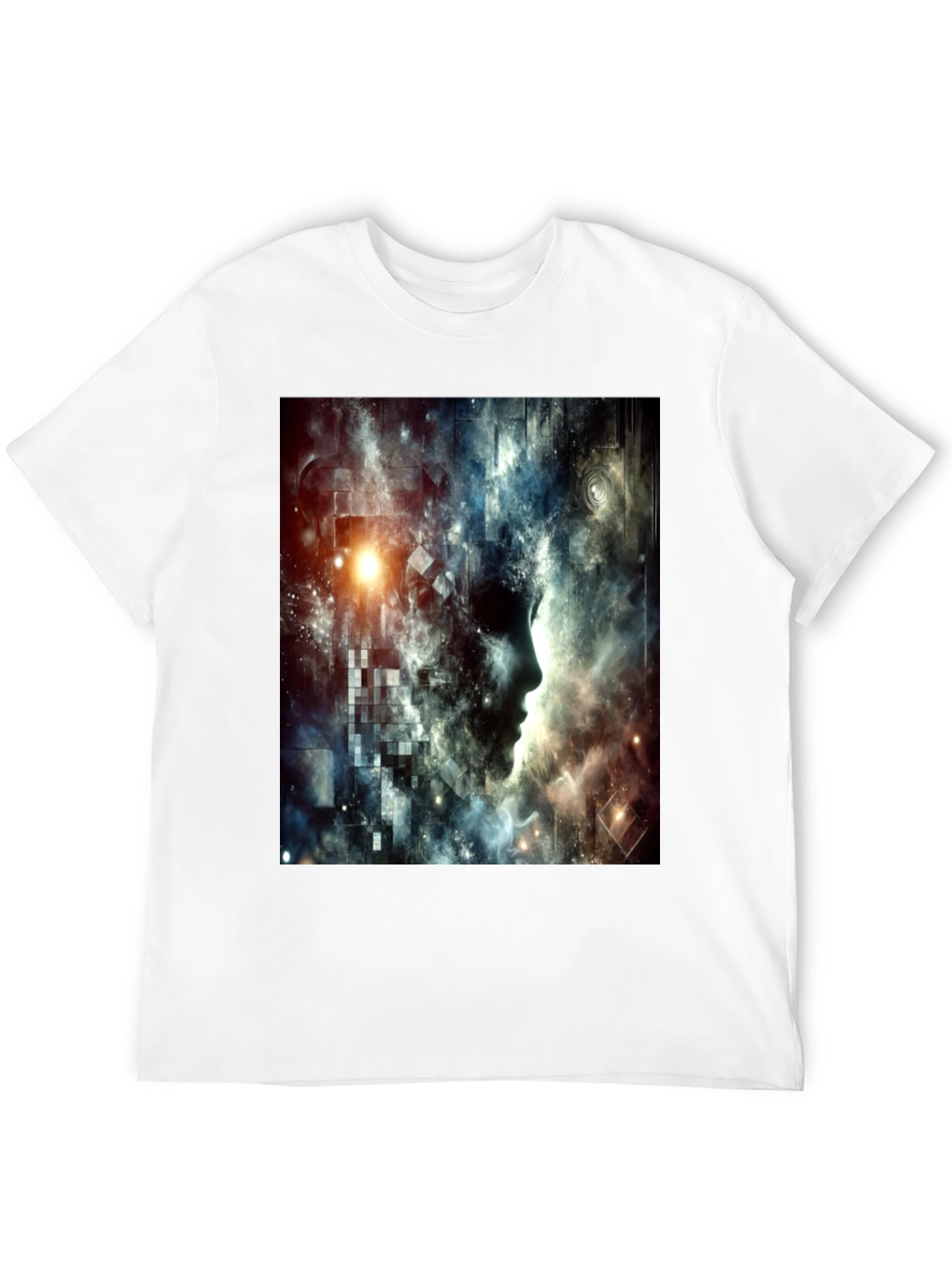 Abstract Mindscape Graphic Tee - Black Cotton Blend