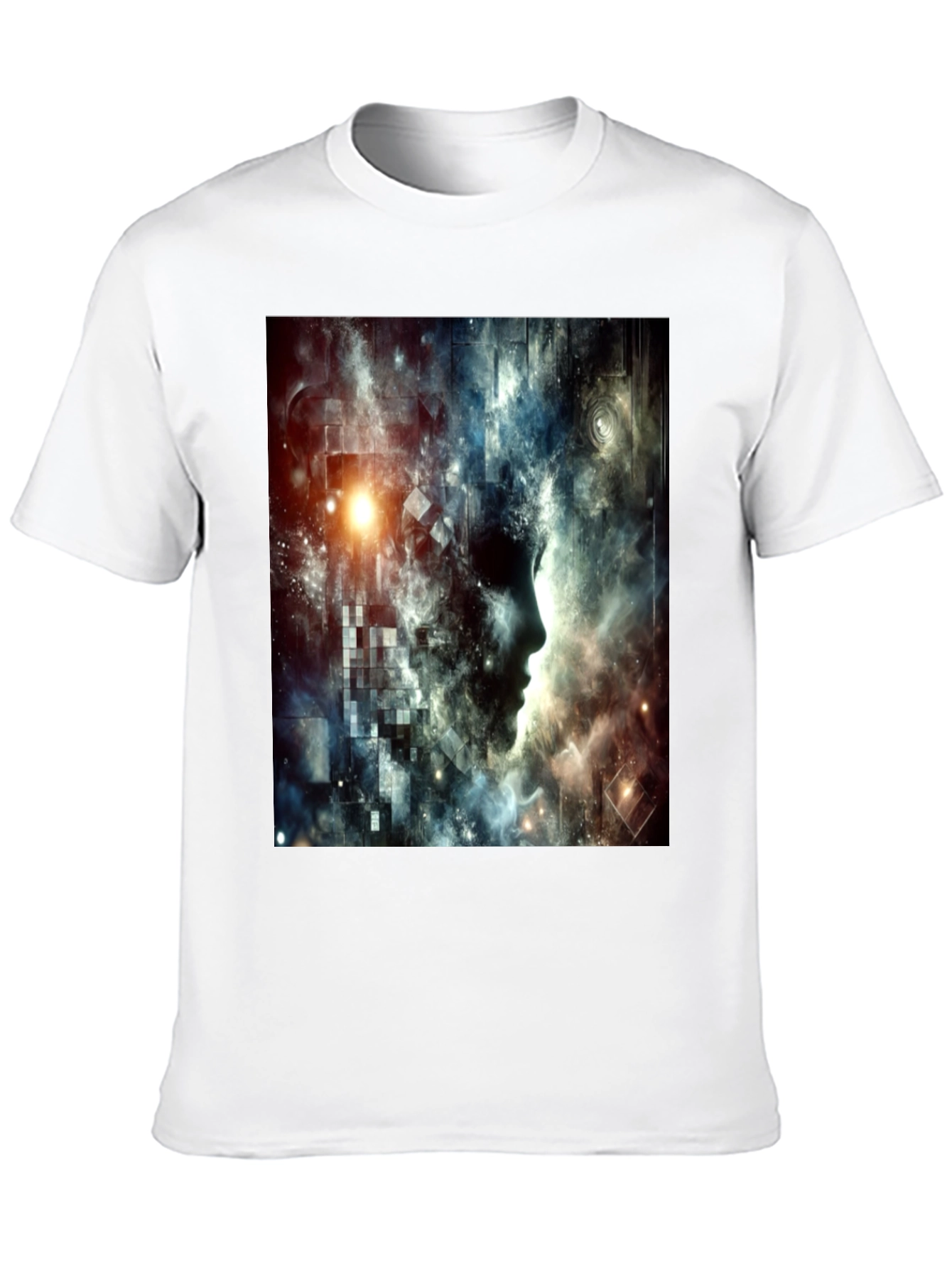 Abstract Mindscape Graphic Tee - Black Cotton Blend