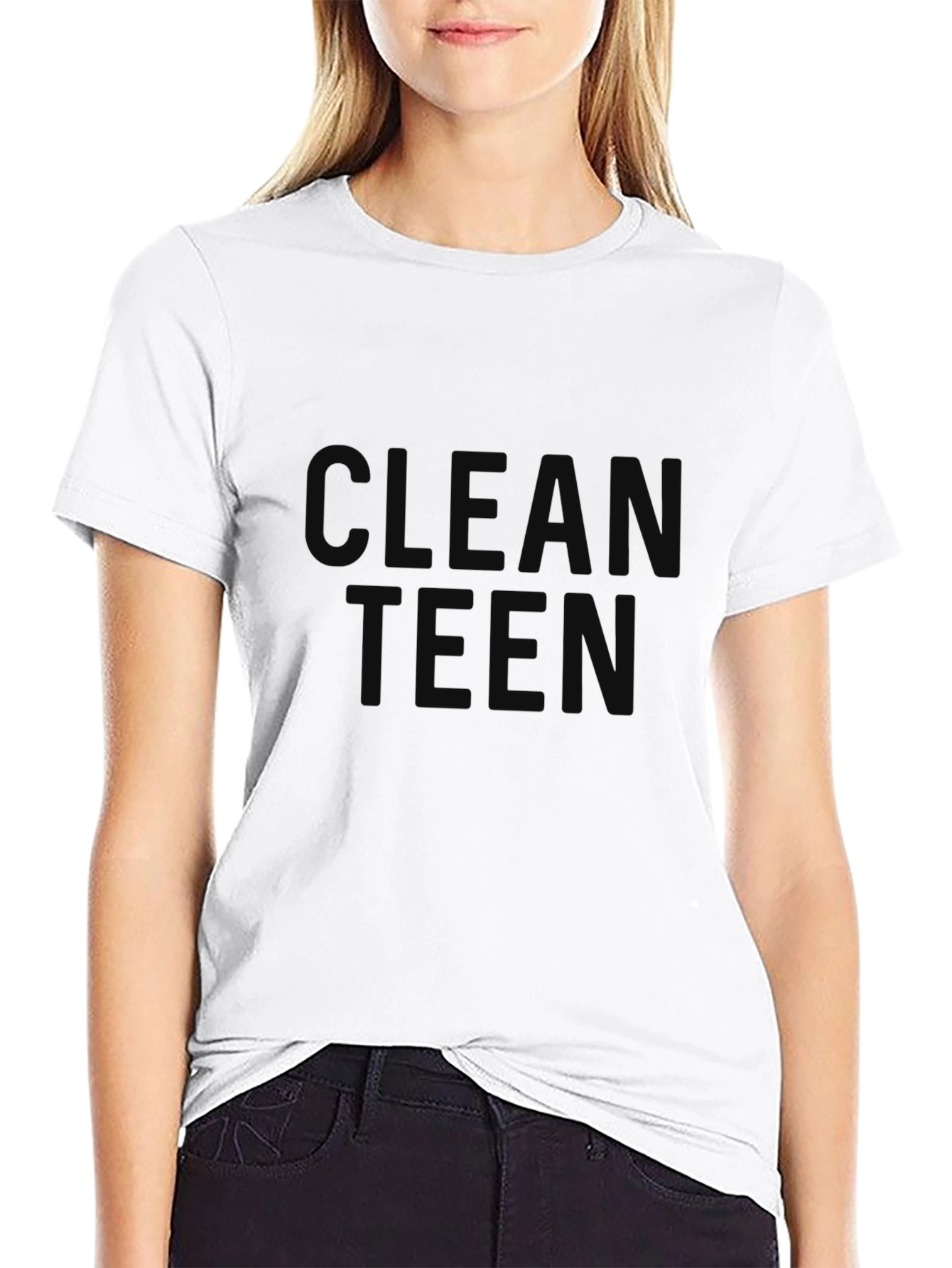 Clean Teen Graphic Tee - Classic Black T-Shirt