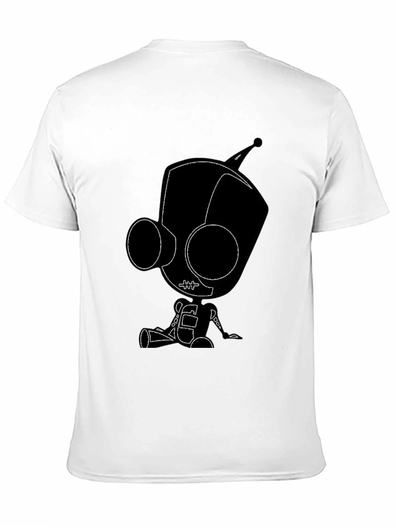 Black Cartoon Robot Graphic Tee