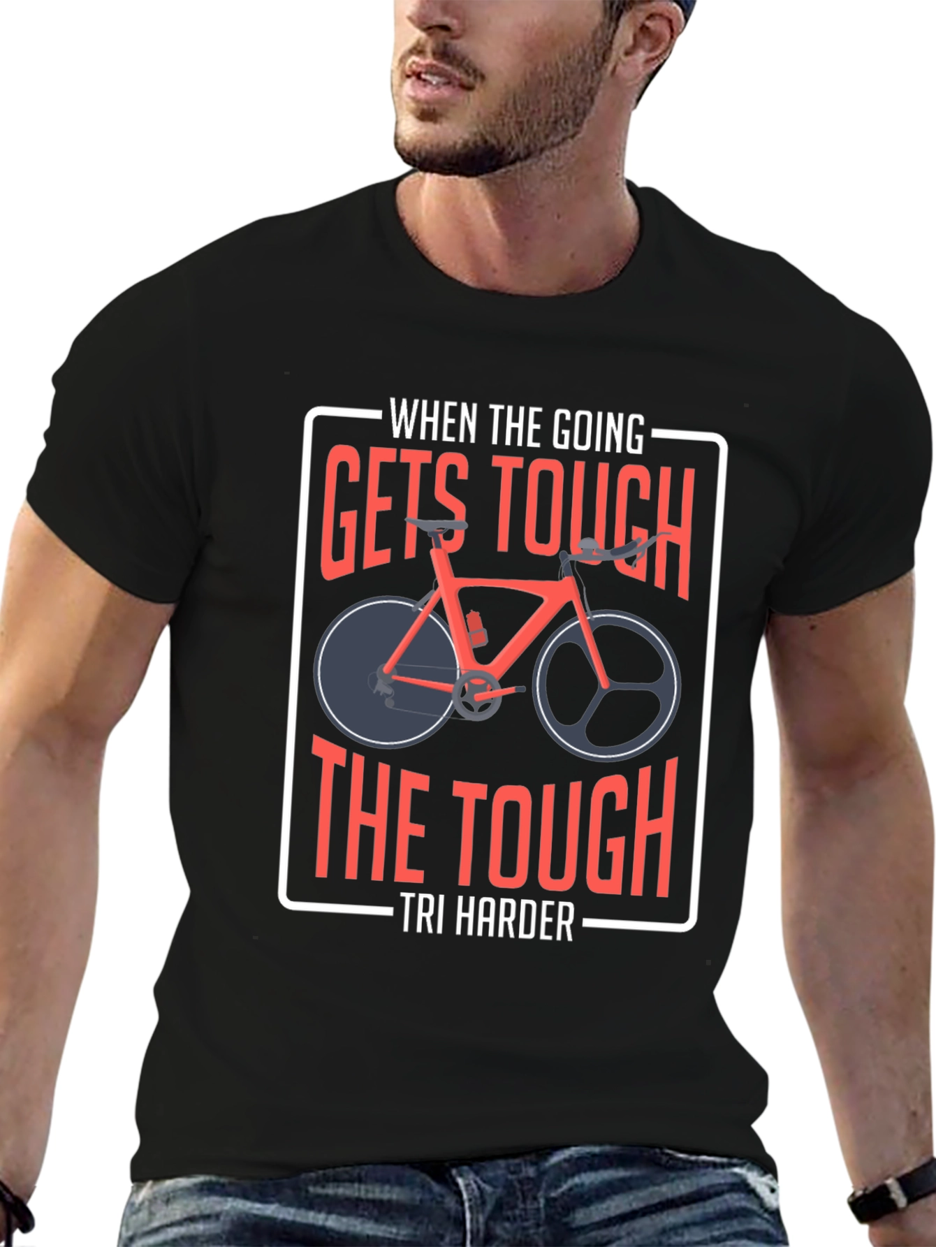 Tri Harder T-Shirt - Cycling Motivation