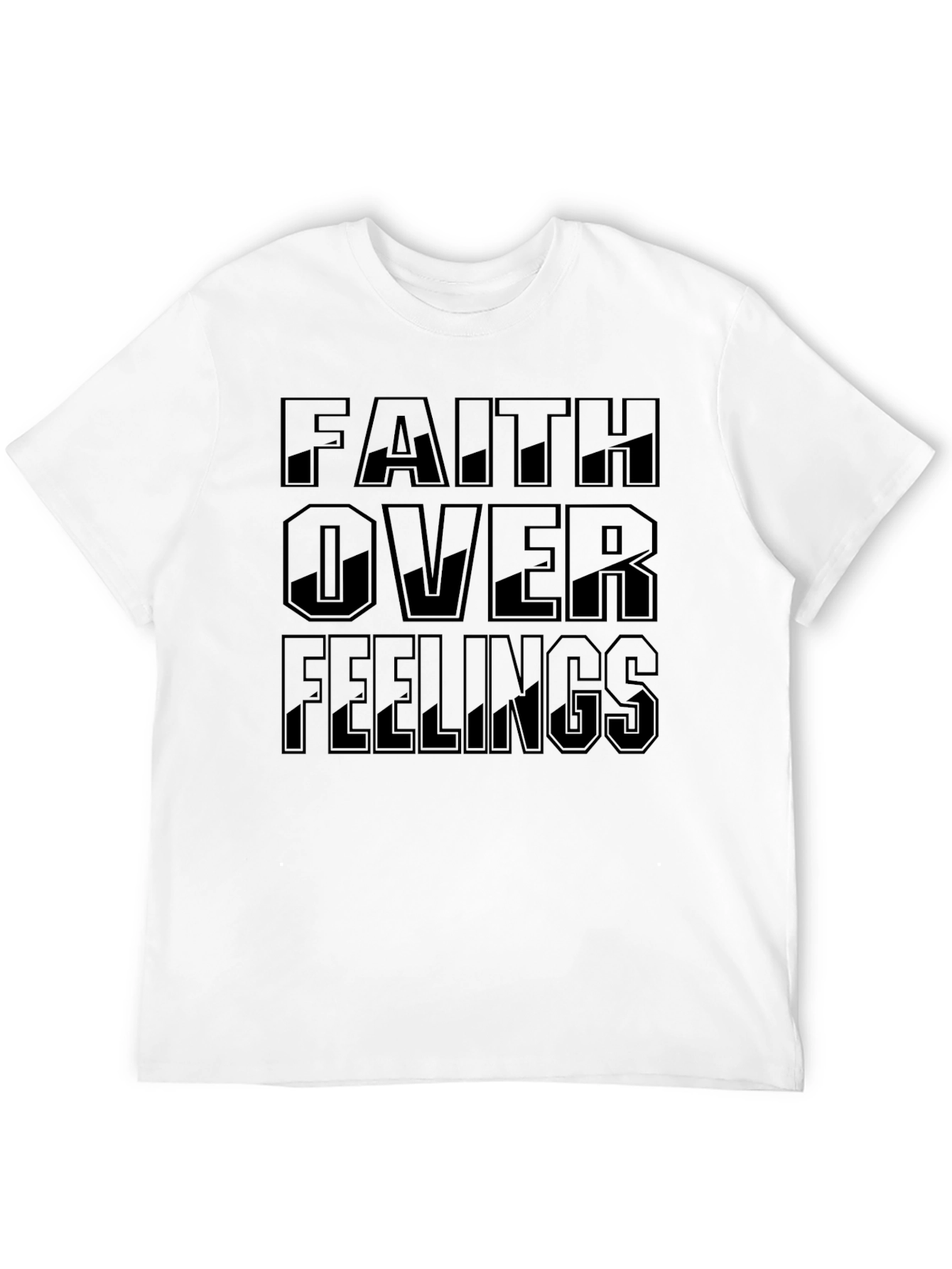 Faith Over Feelings Graphic T-Shirt - Black