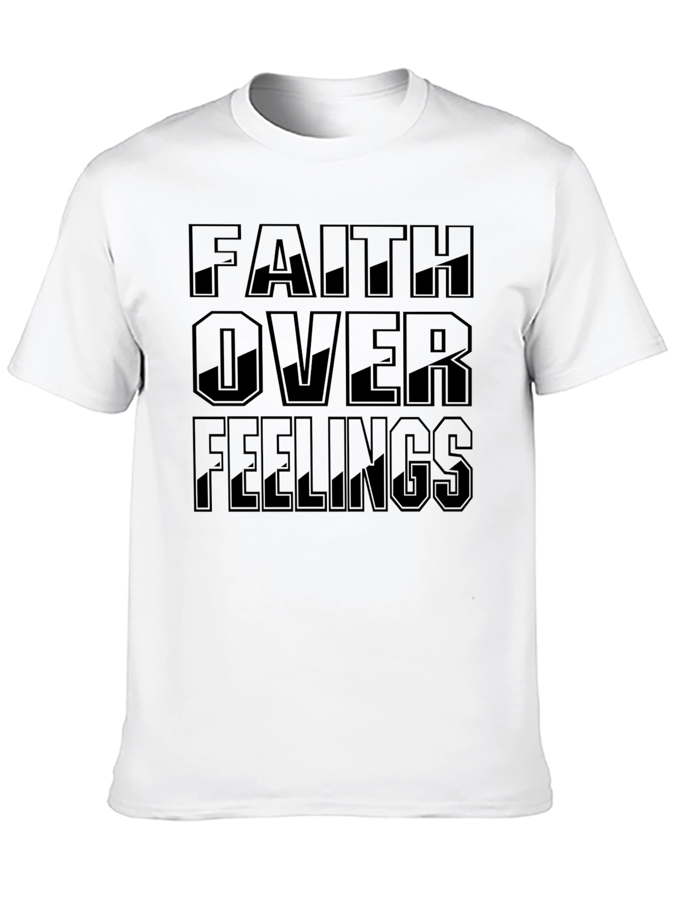 Faith Over Feelings Graphic T-Shirt - Black