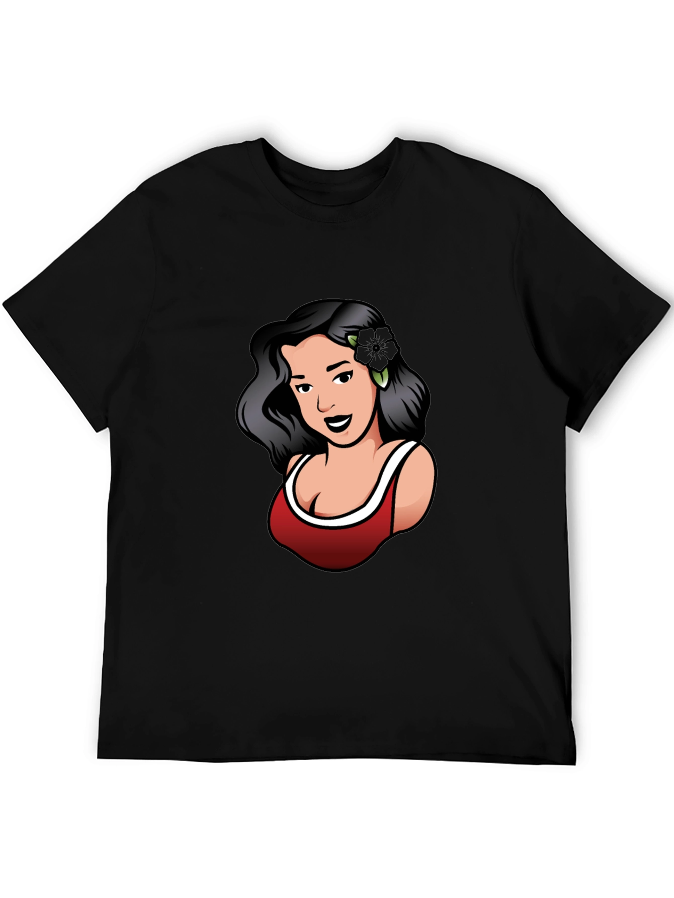 Retro Woman Graphic Tee - Black