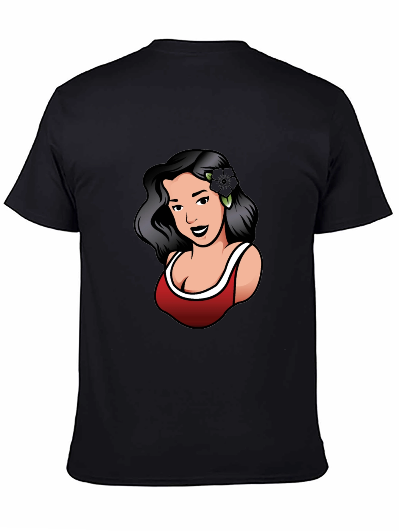 Retro Woman Graphic Tee - Black