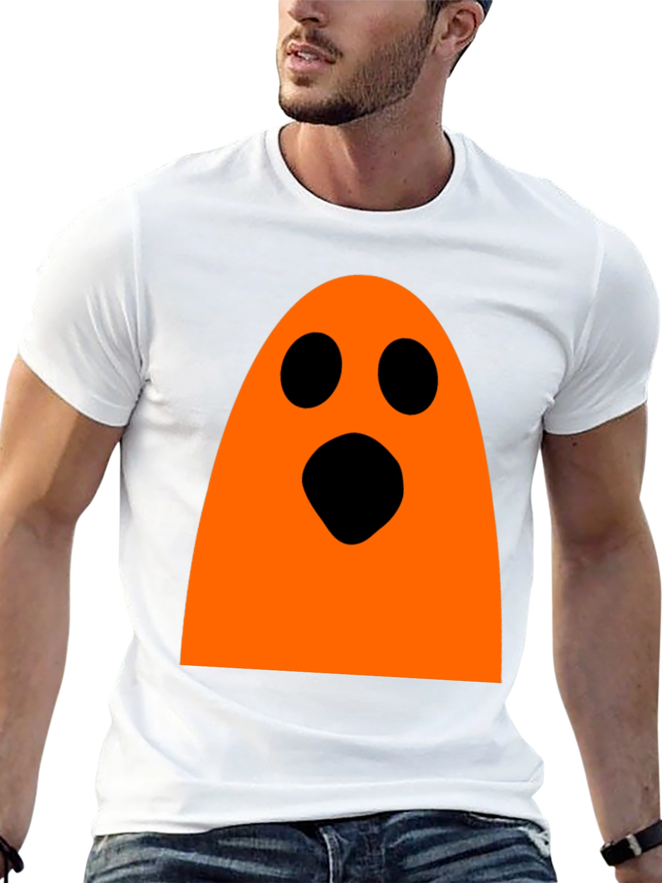 Halloween Ghost Graphic Tee - Black
