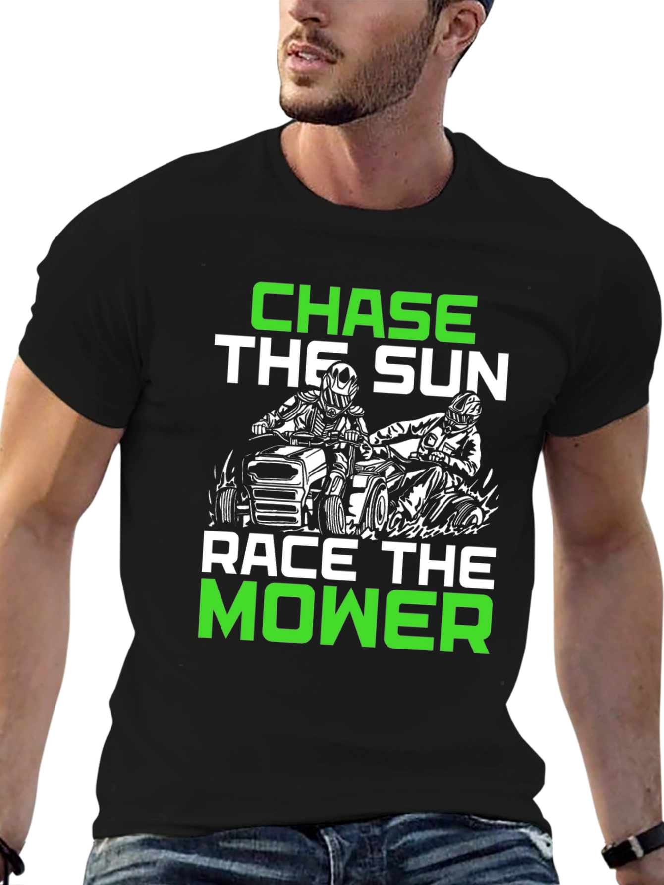 Chase the Sun Race the Mower Black T-Shirt