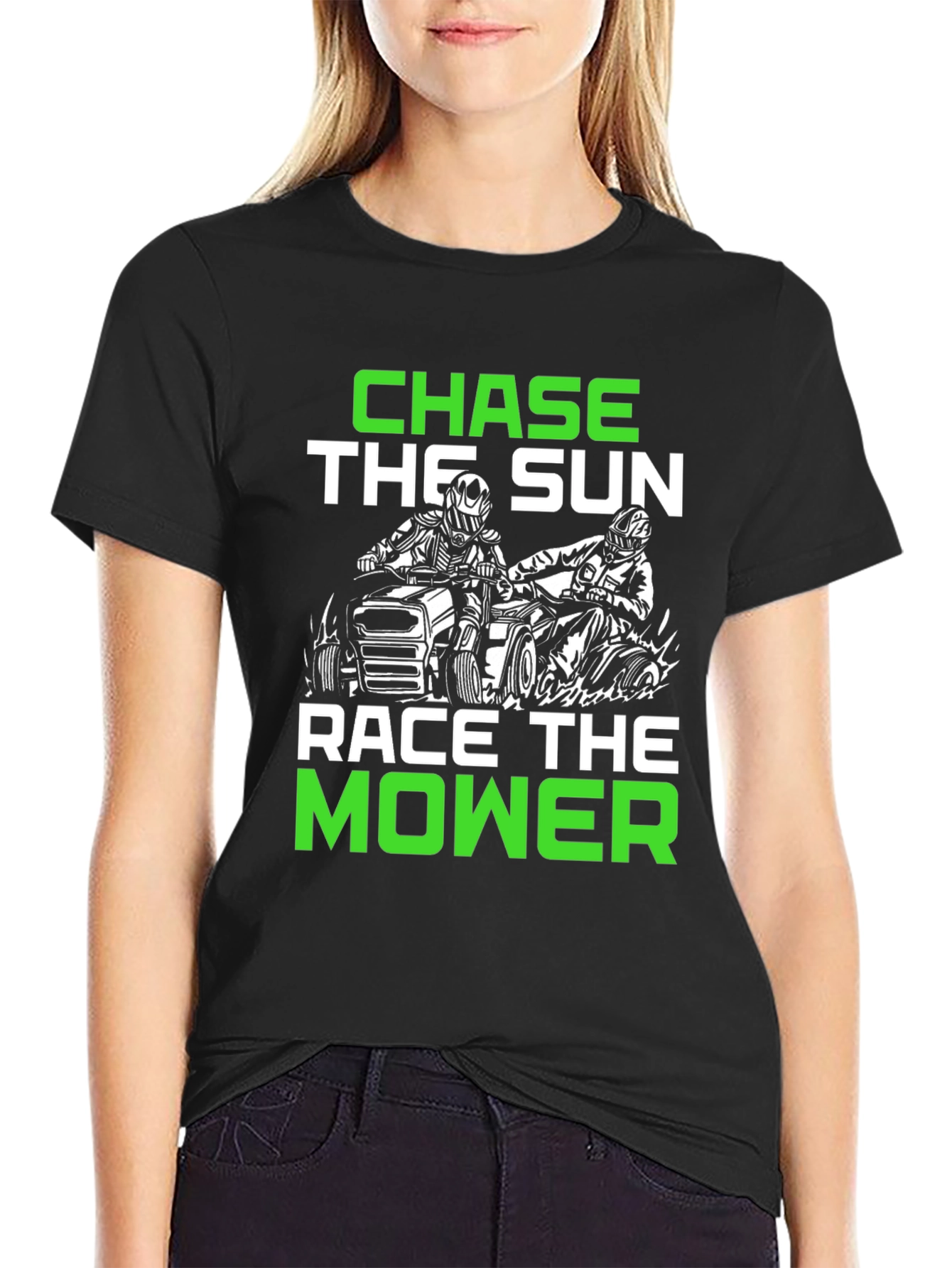 Chase the Sun Race the Mower Black T-Shirt