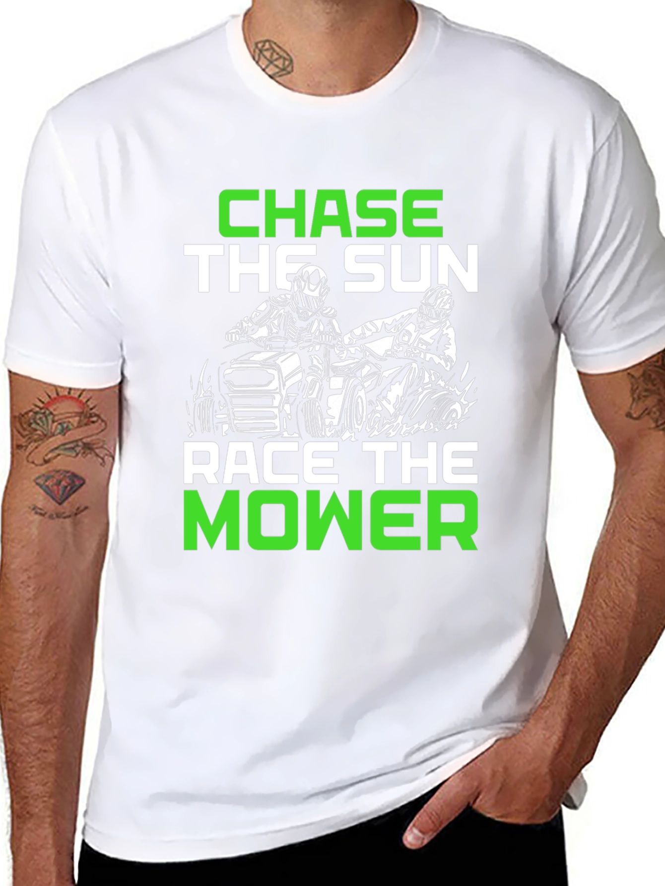 Chase the Sun Race the Mower Black T-Shirt