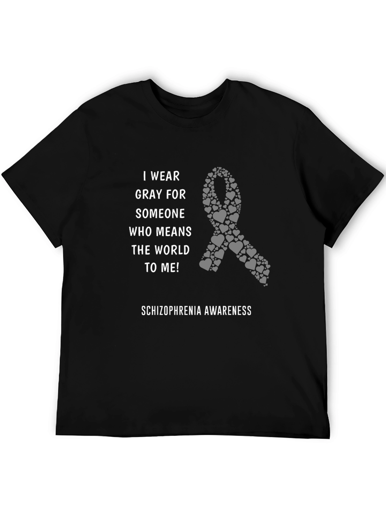 Schizophrenia Awareness Gray Ribbon T-Shirt