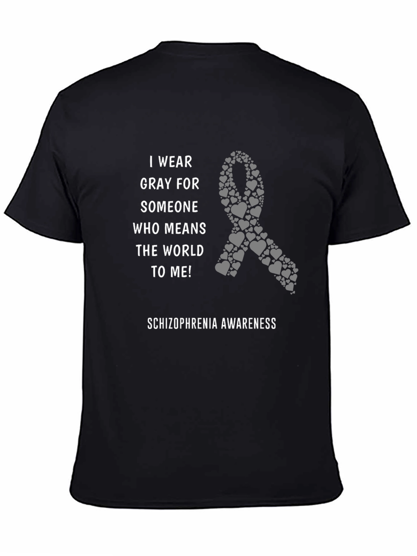 Schizophrenia Awareness Gray Ribbon T-Shirt