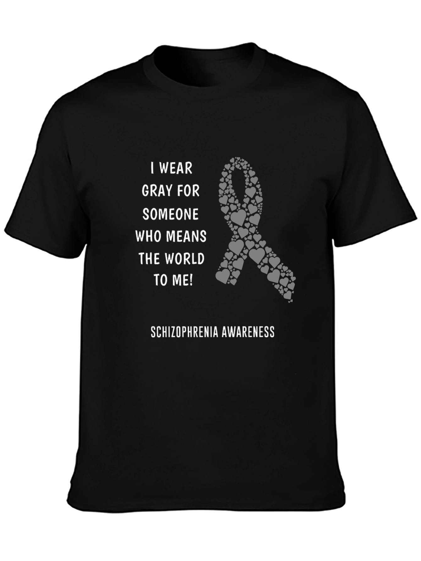 Schizophrenia Awareness Gray Ribbon T-Shirt