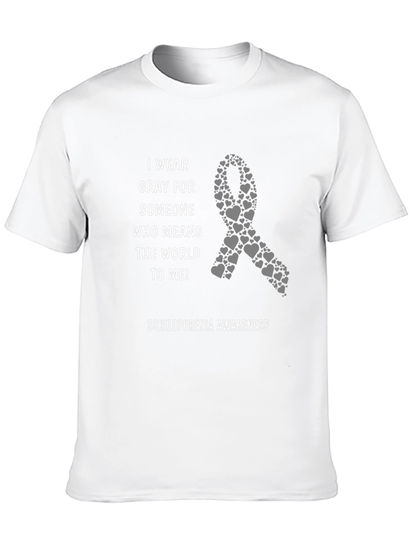 Schizophrenia Awareness Gray Ribbon T-Shirt