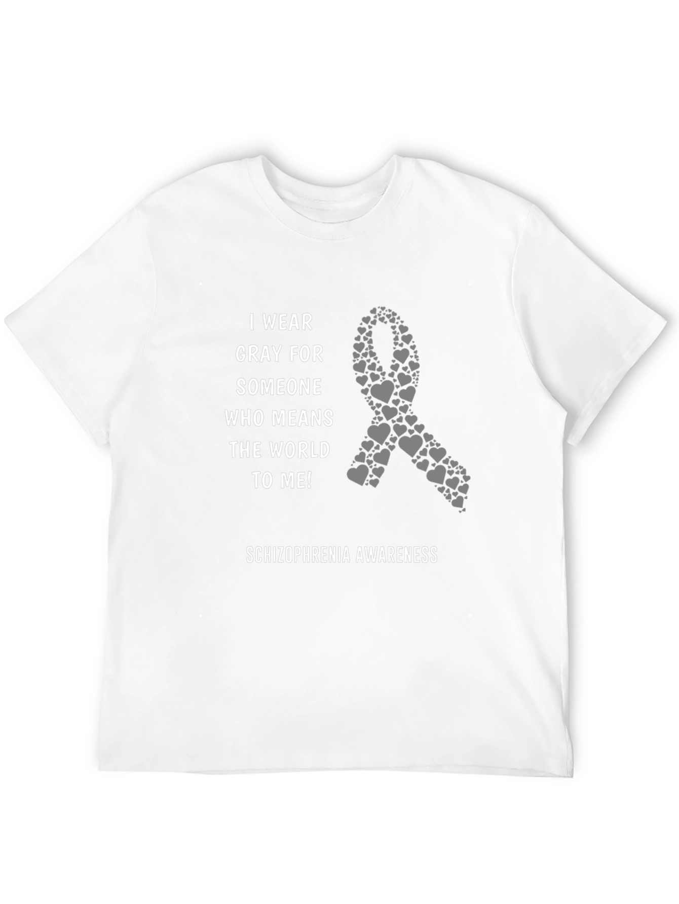 Schizophrenia Awareness Gray Ribbon T-Shirt