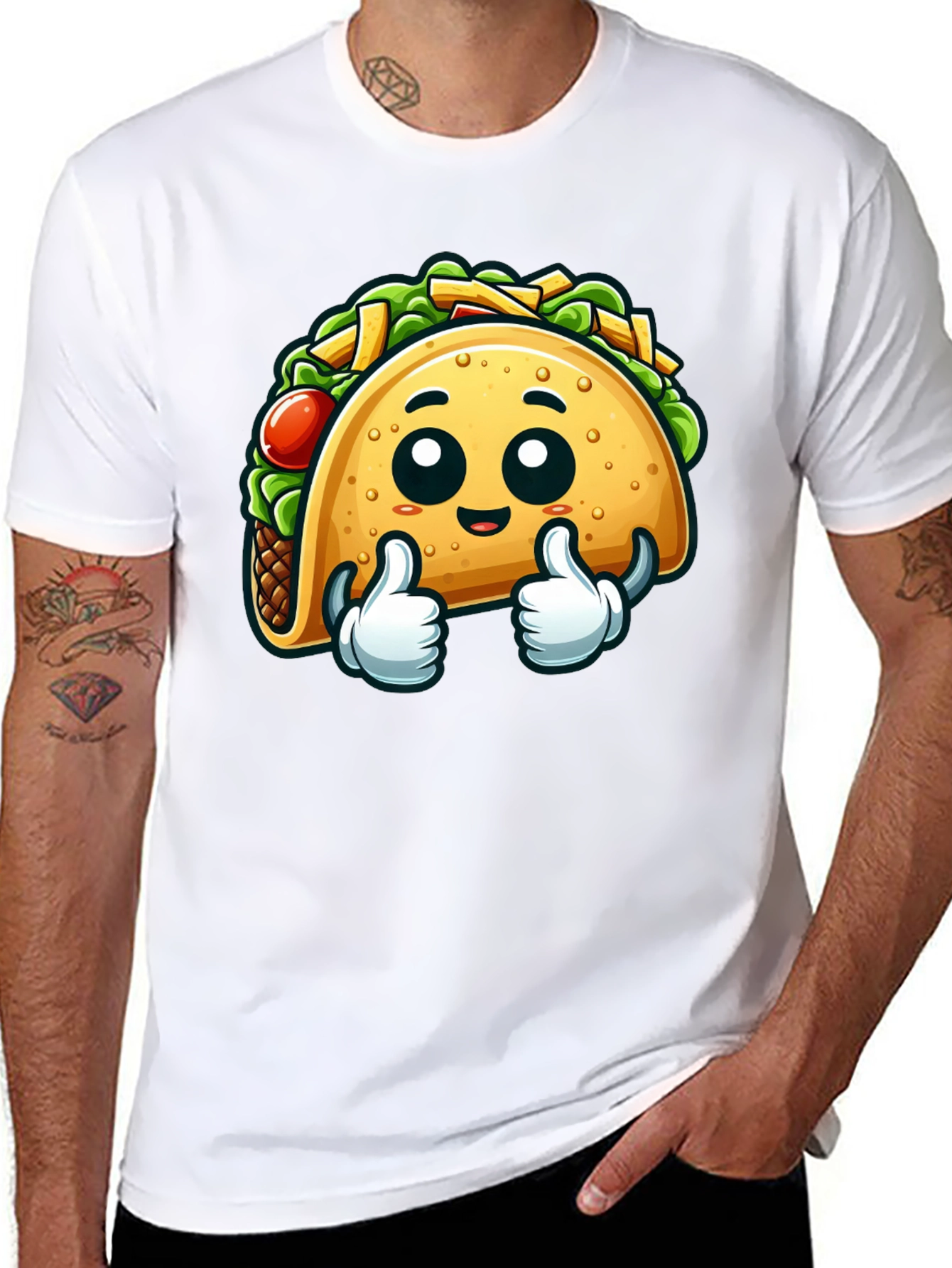Funny Taco Cartoon Graphic T-Shirt