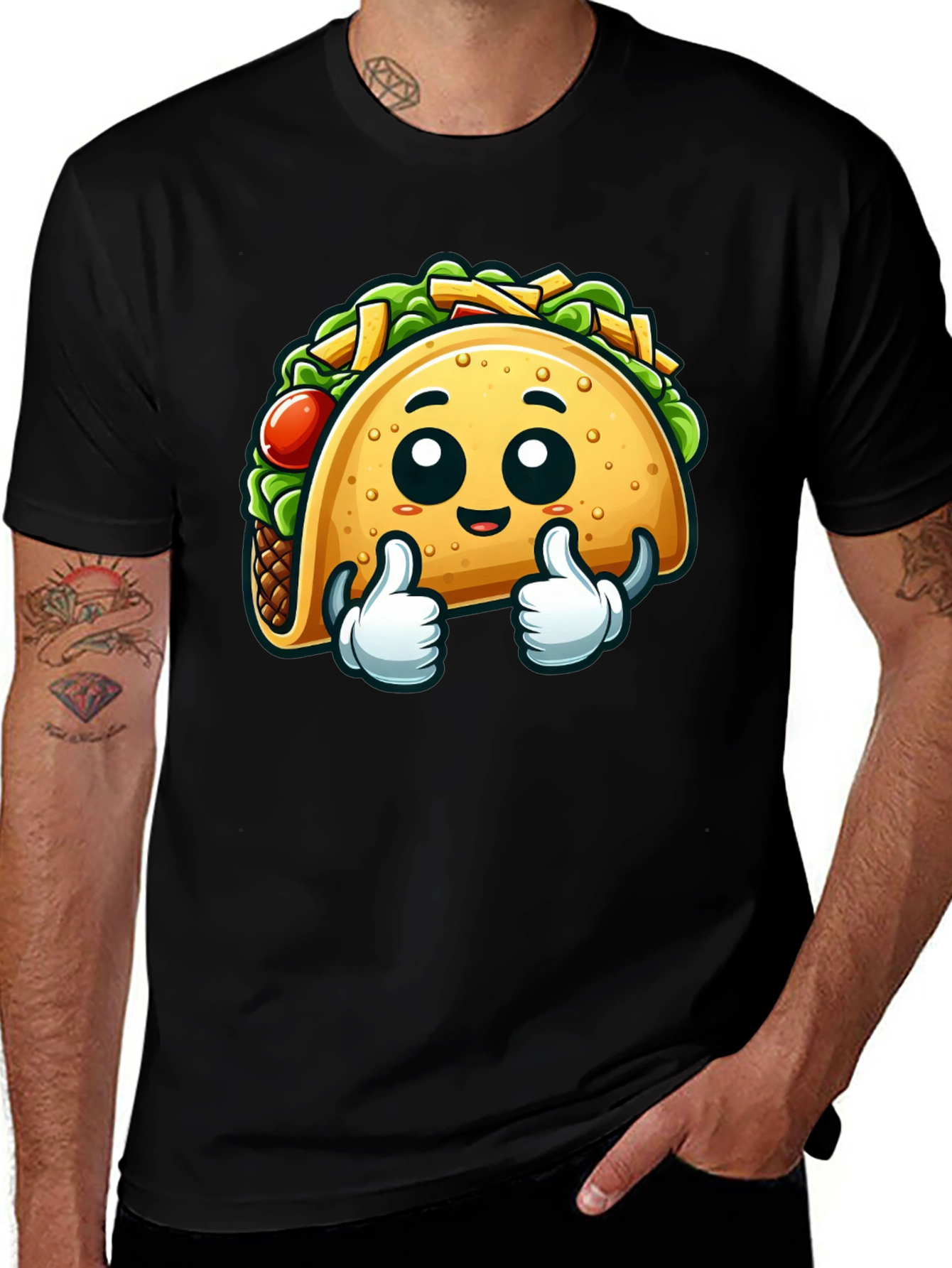 Funny Taco Cartoon Graphic T-Shirt