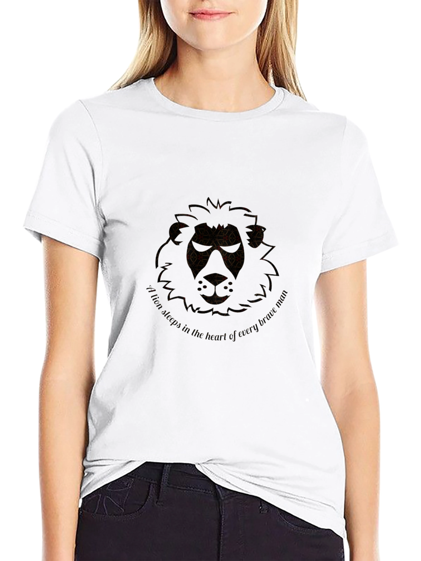 Lion Heart Graphic Black T-Shirt