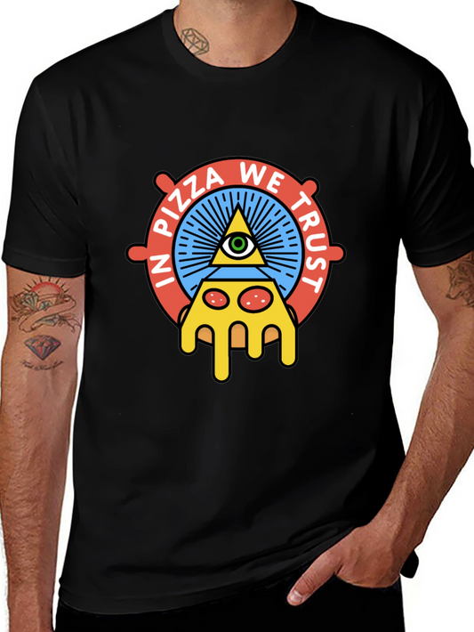 Pizza We Trust Graphic T-Shirt - Black Cotton Tee