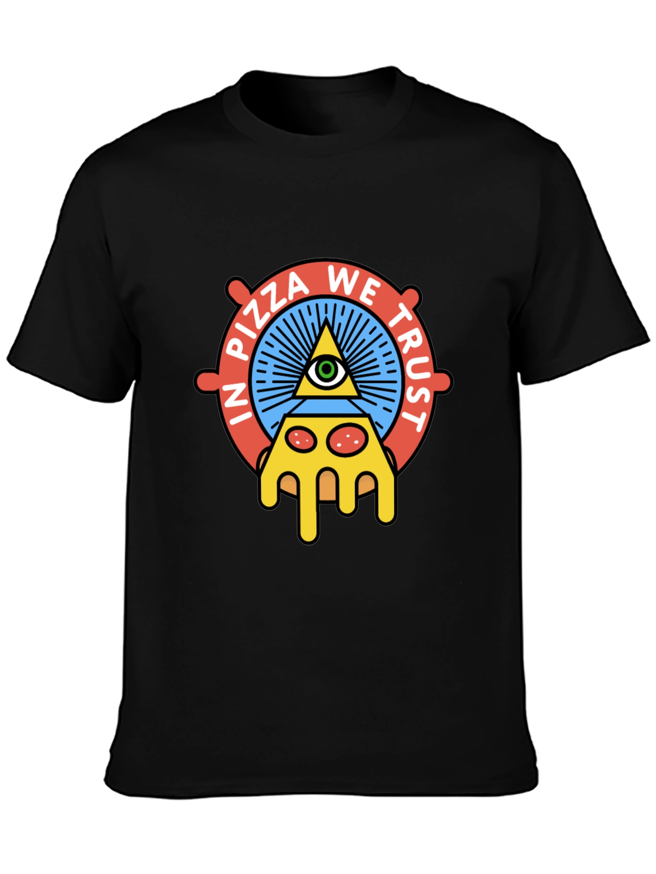 Pizza We Trust Graphic T-Shirt - Black Cotton Tee