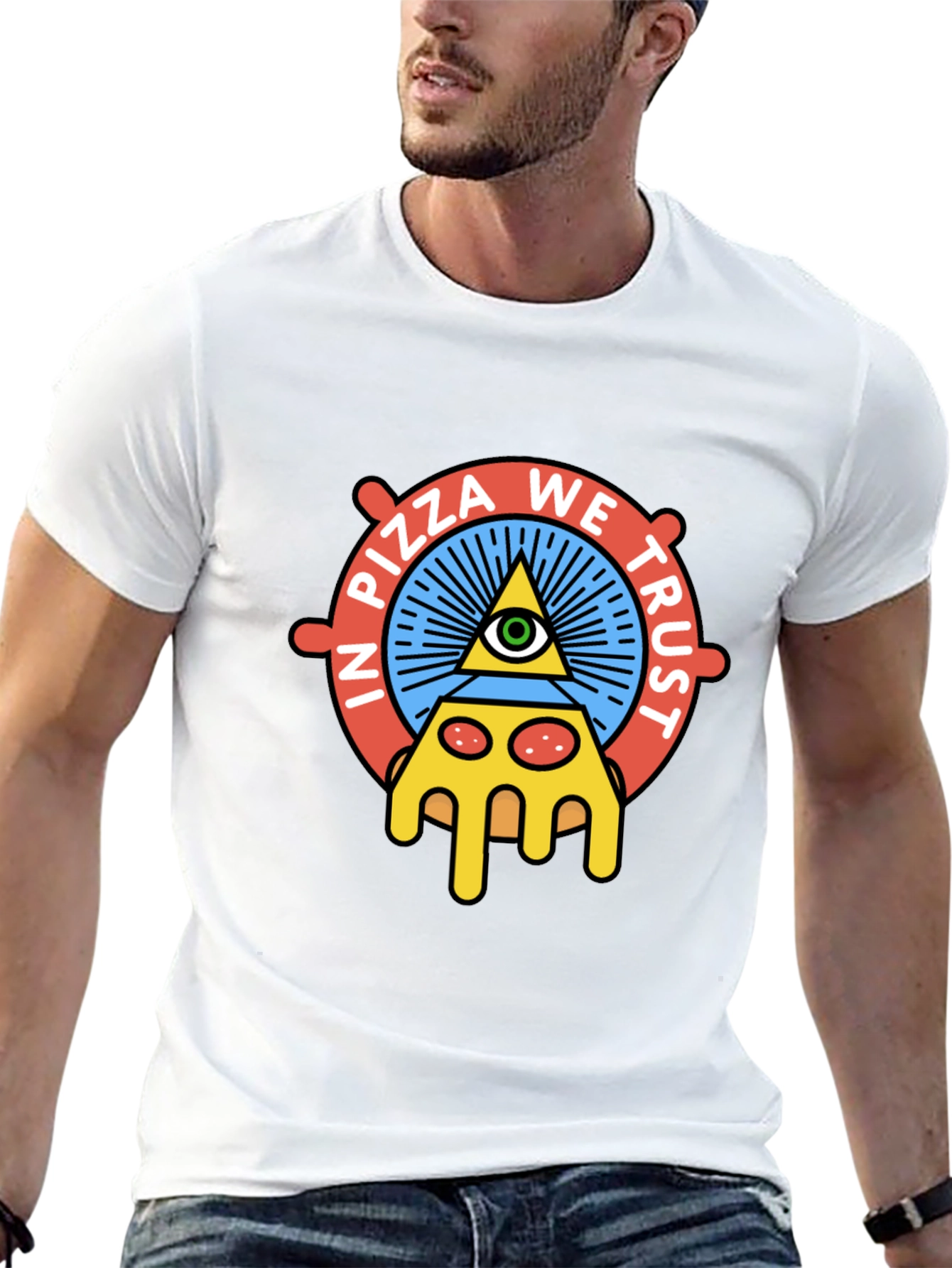 Pizza We Trust Graphic T-Shirt - Black Cotton Tee