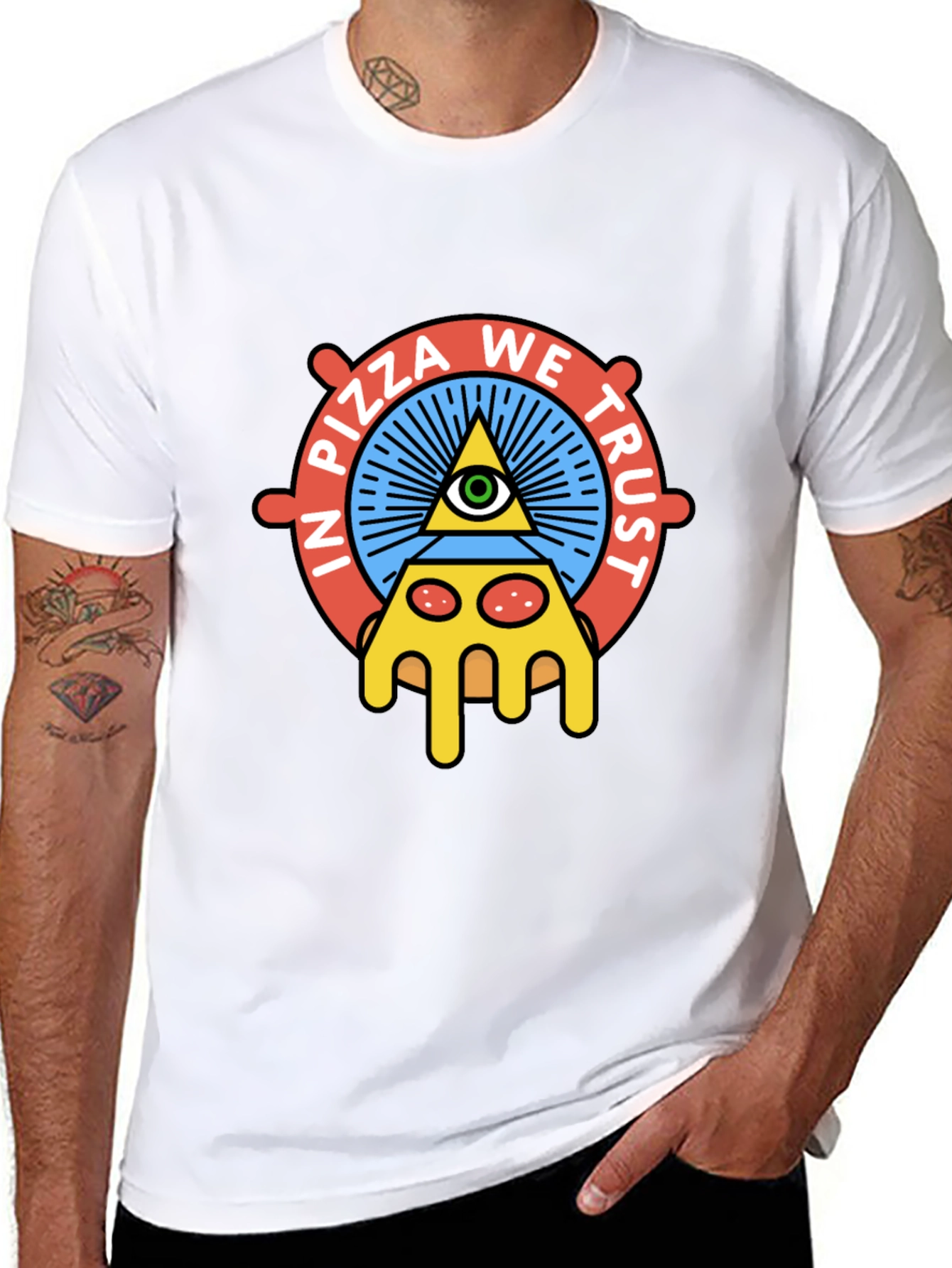 Pizza We Trust Graphic T-Shirt - Black Cotton Tee