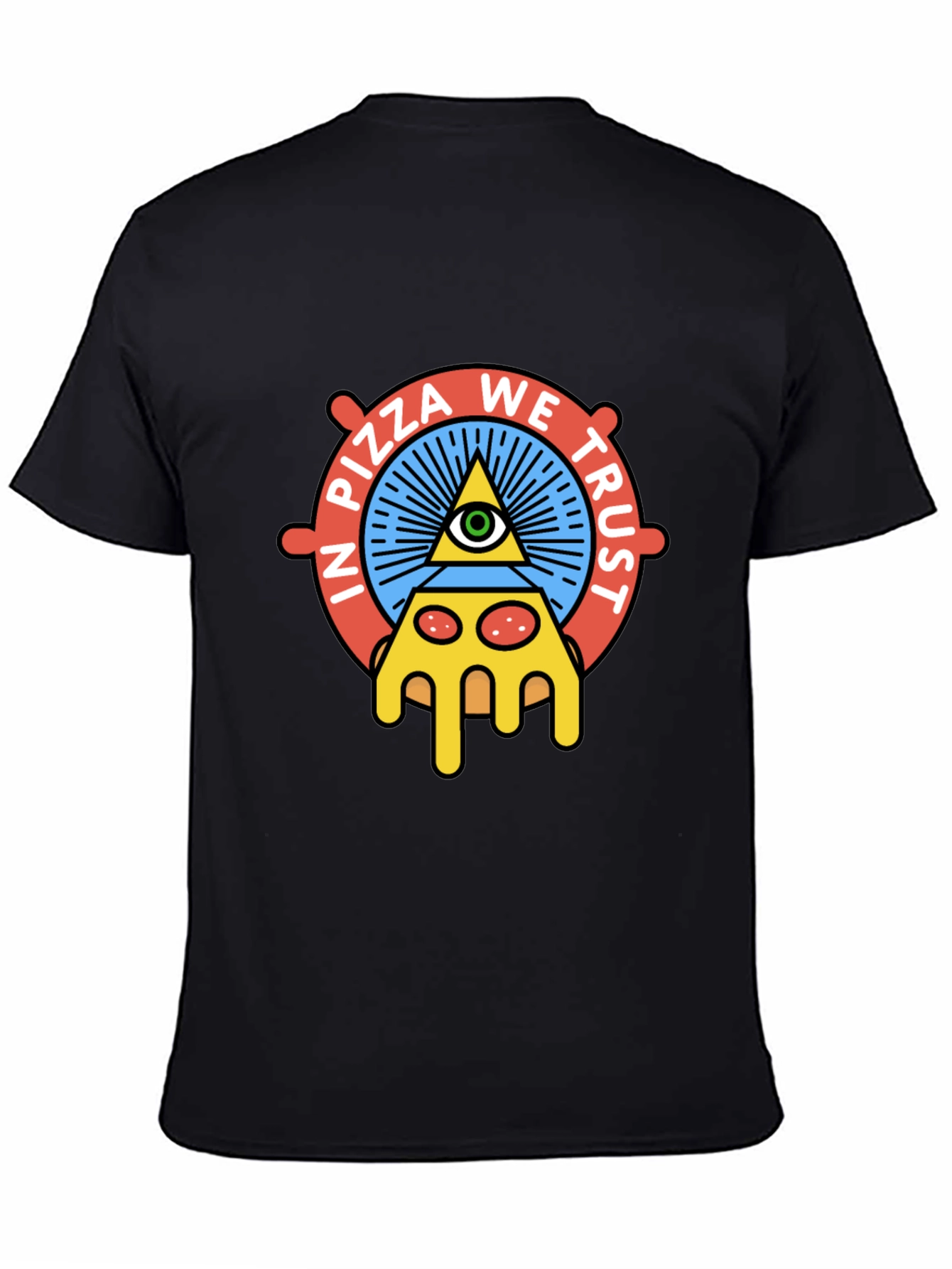 Pizza We Trust Graphic T-Shirt - Black Cotton Tee