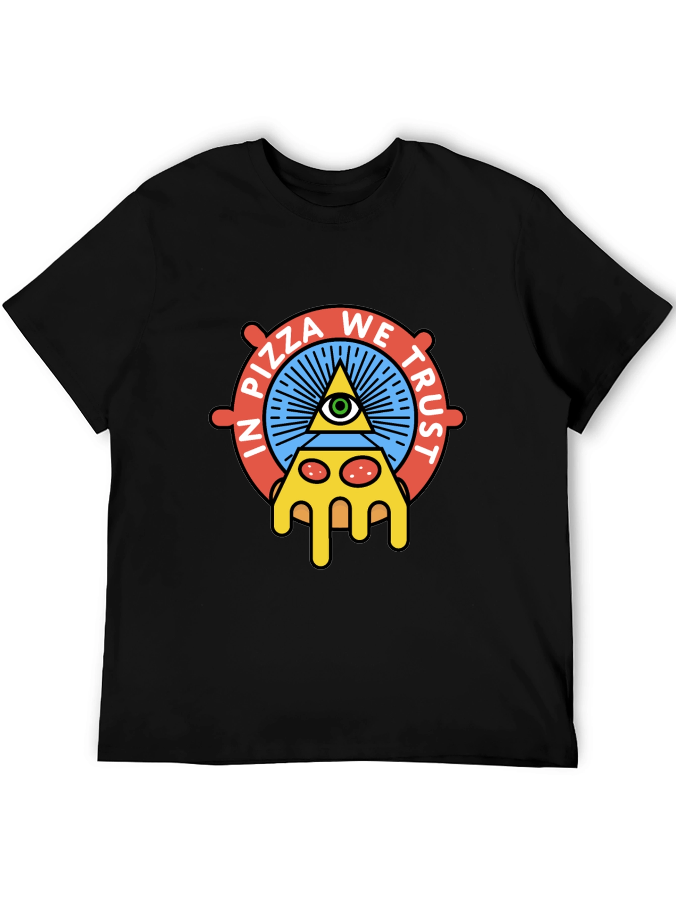 Pizza We Trust Graphic T-Shirt - Black Cotton Tee