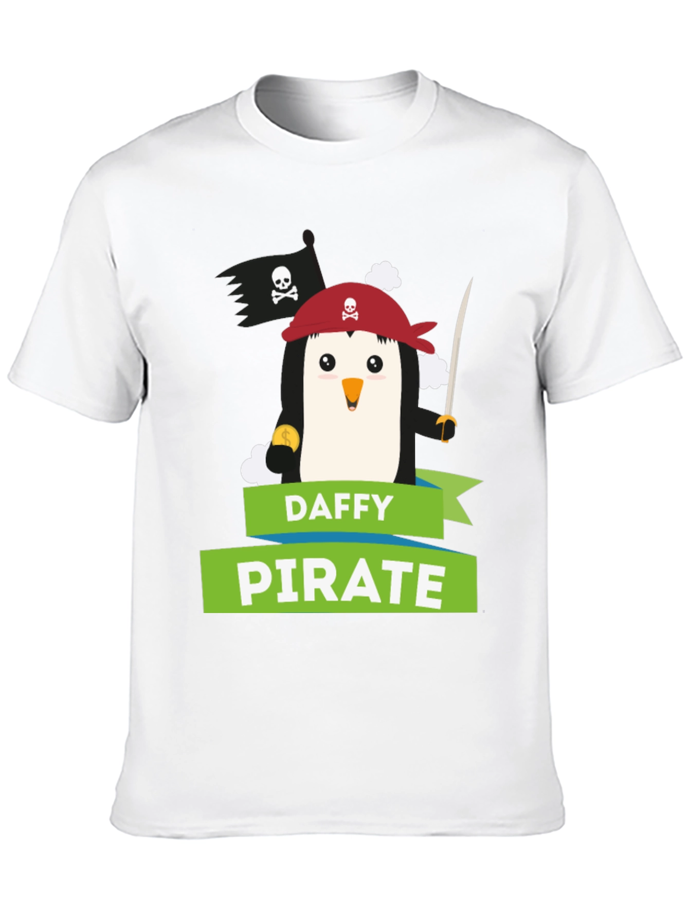 Daffy Pirate Penguin Graphic T-Shirt
