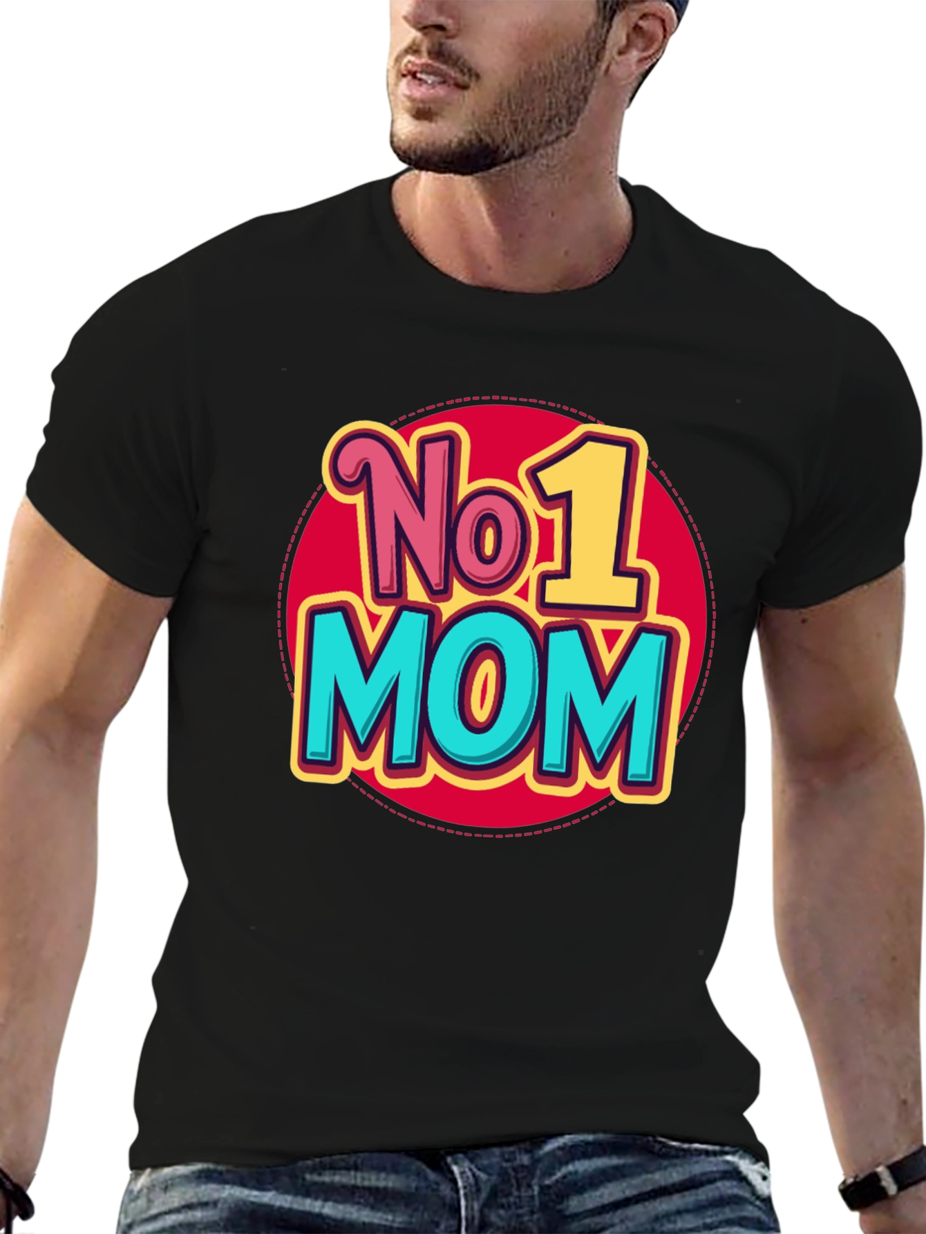 No. 1 Mom T-Shirt - Black Graphic Tee