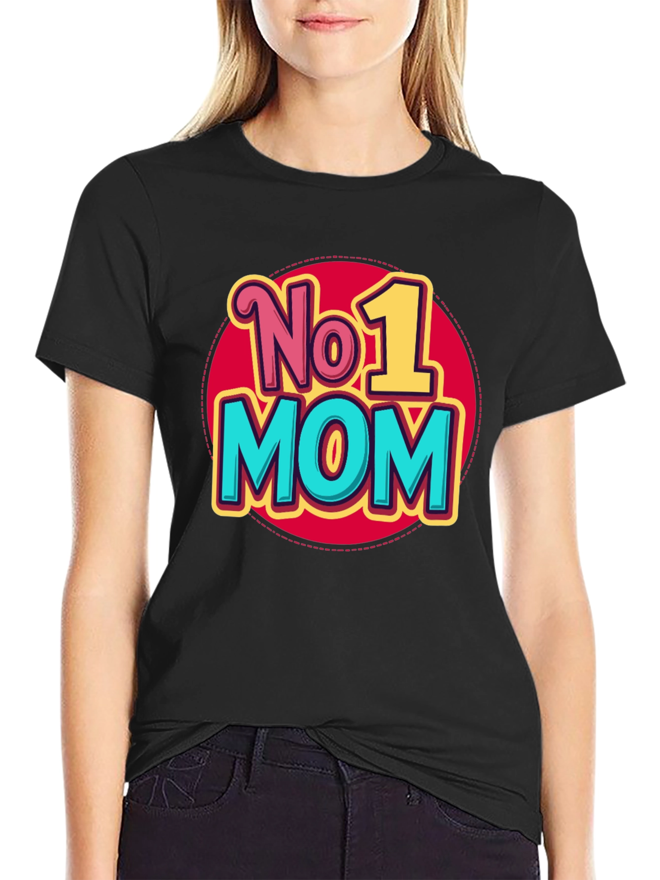 No. 1 Mom T-Shirt - Black Graphic Tee
