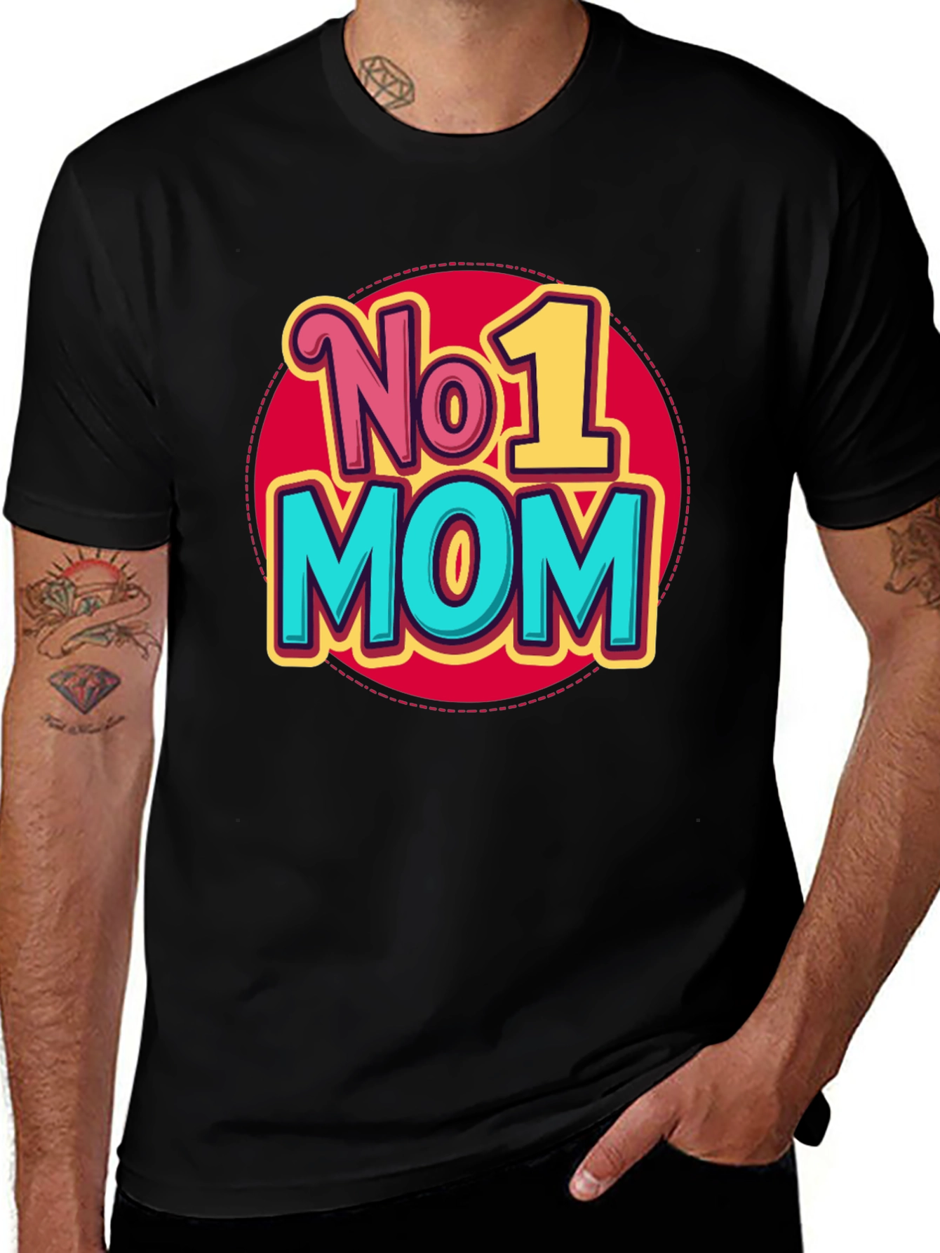 No. 1 Mom T-Shirt - Black Graphic Tee
