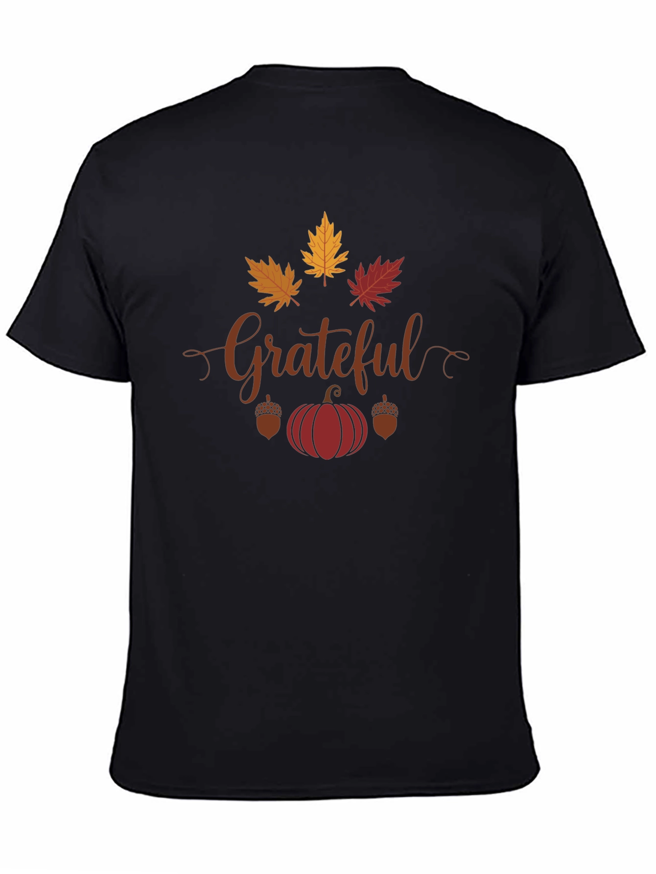 Grateful Fall Leaves Pumpkin T-Shirt