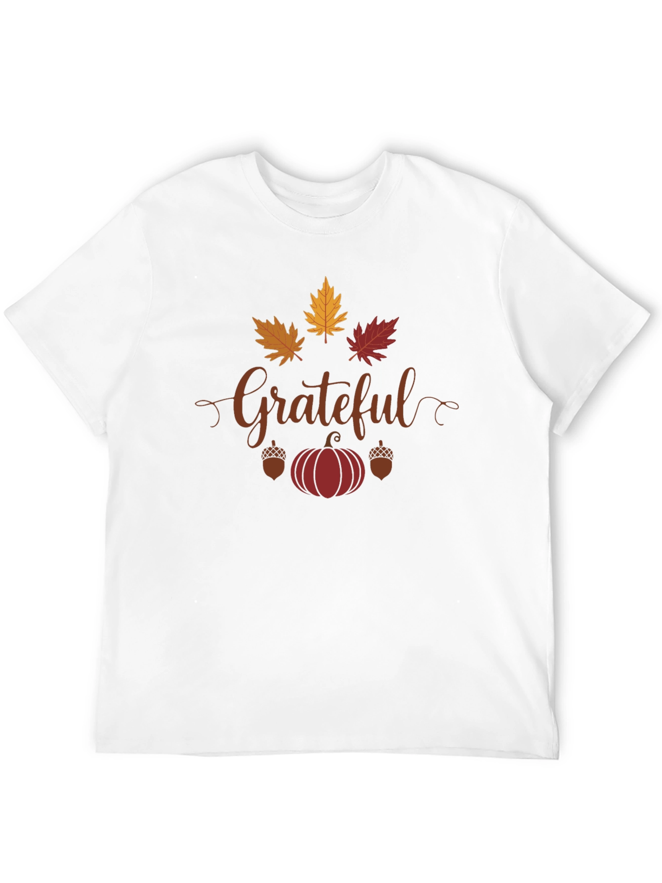 Grateful Fall Leaves Pumpkin T-Shirt