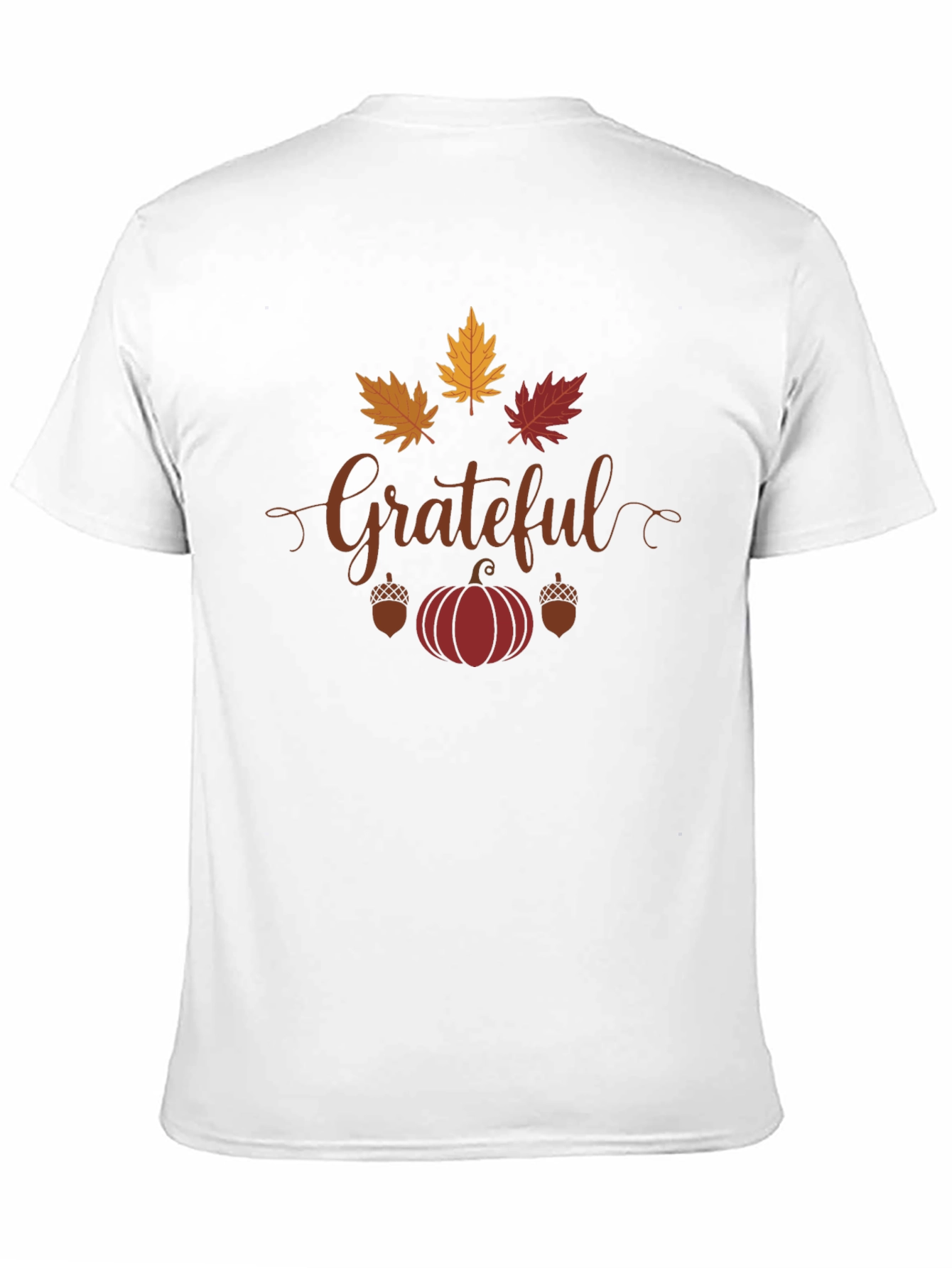 Grateful Fall Leaves Pumpkin T-Shirt