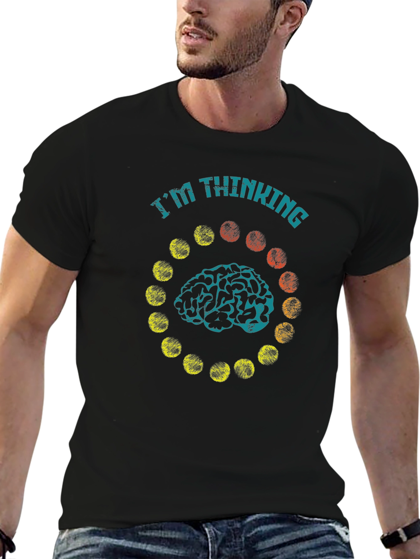 Im Thinking Brain Graphic T-Shirt - Black