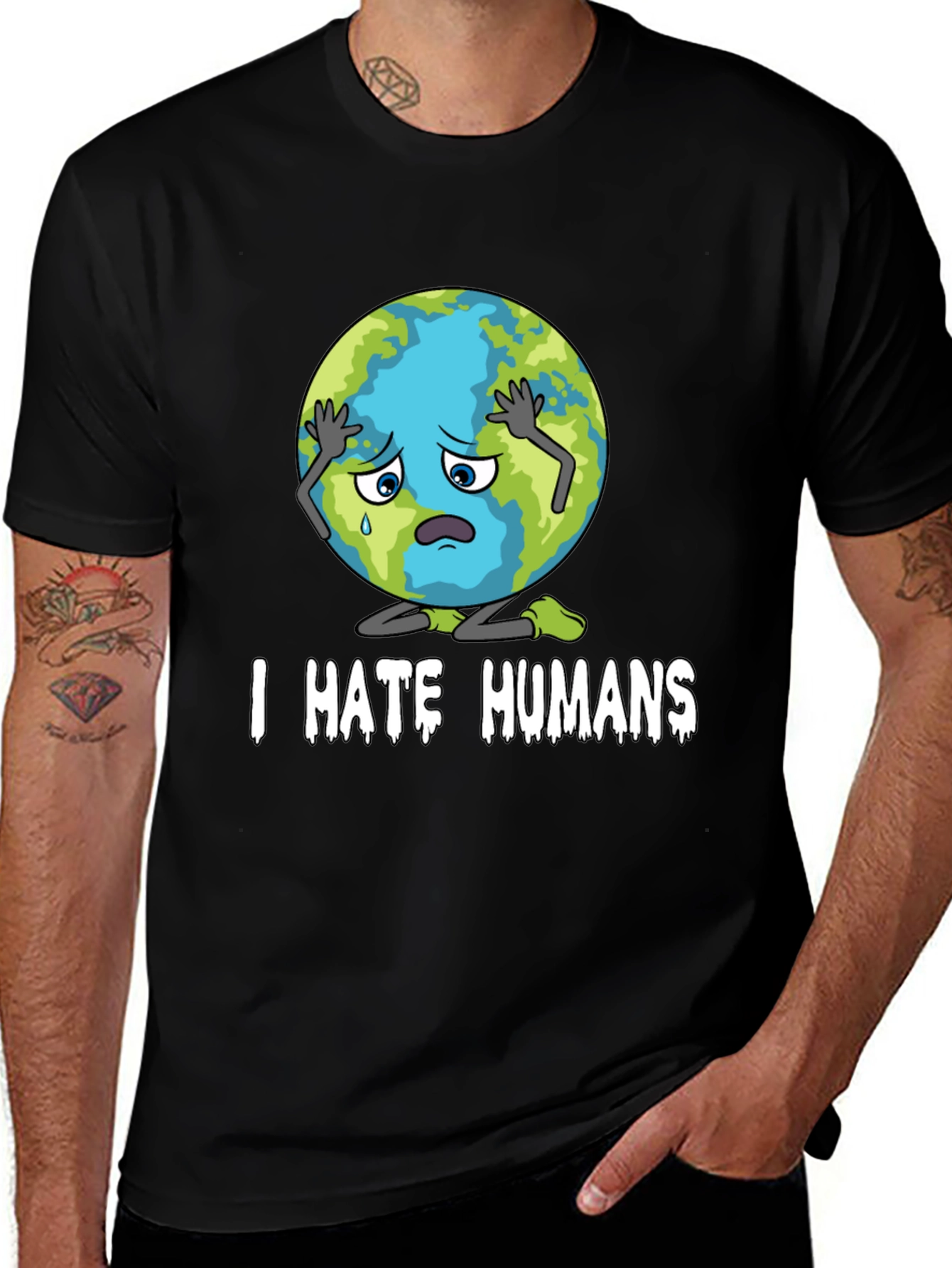 I Hate Humans T-Shirt - Earth Graphic Tee