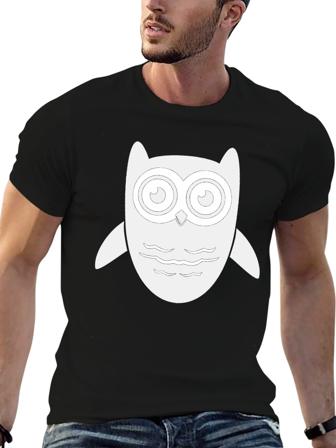 Owl Graphic Tee - Stylish Black T-Shirt