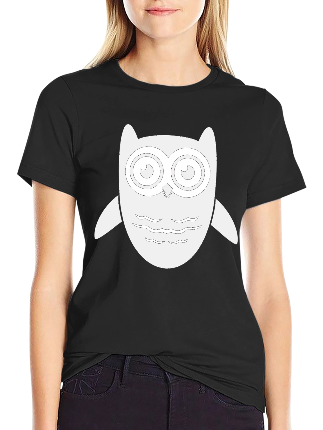 Owl Graphic Tee - Stylish Black T-Shirt