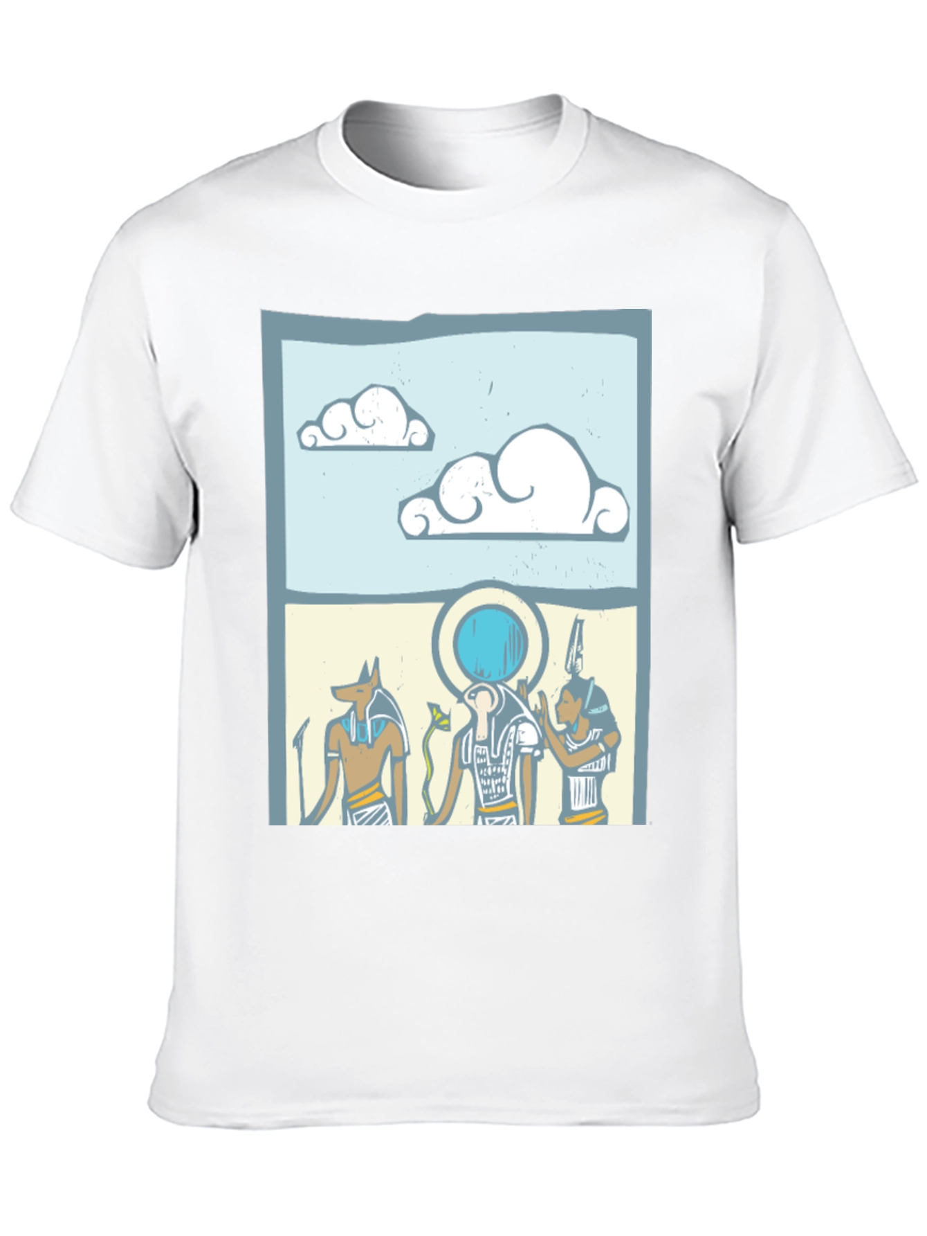 Egyptian Gods Graphic Print Black T-Shirt